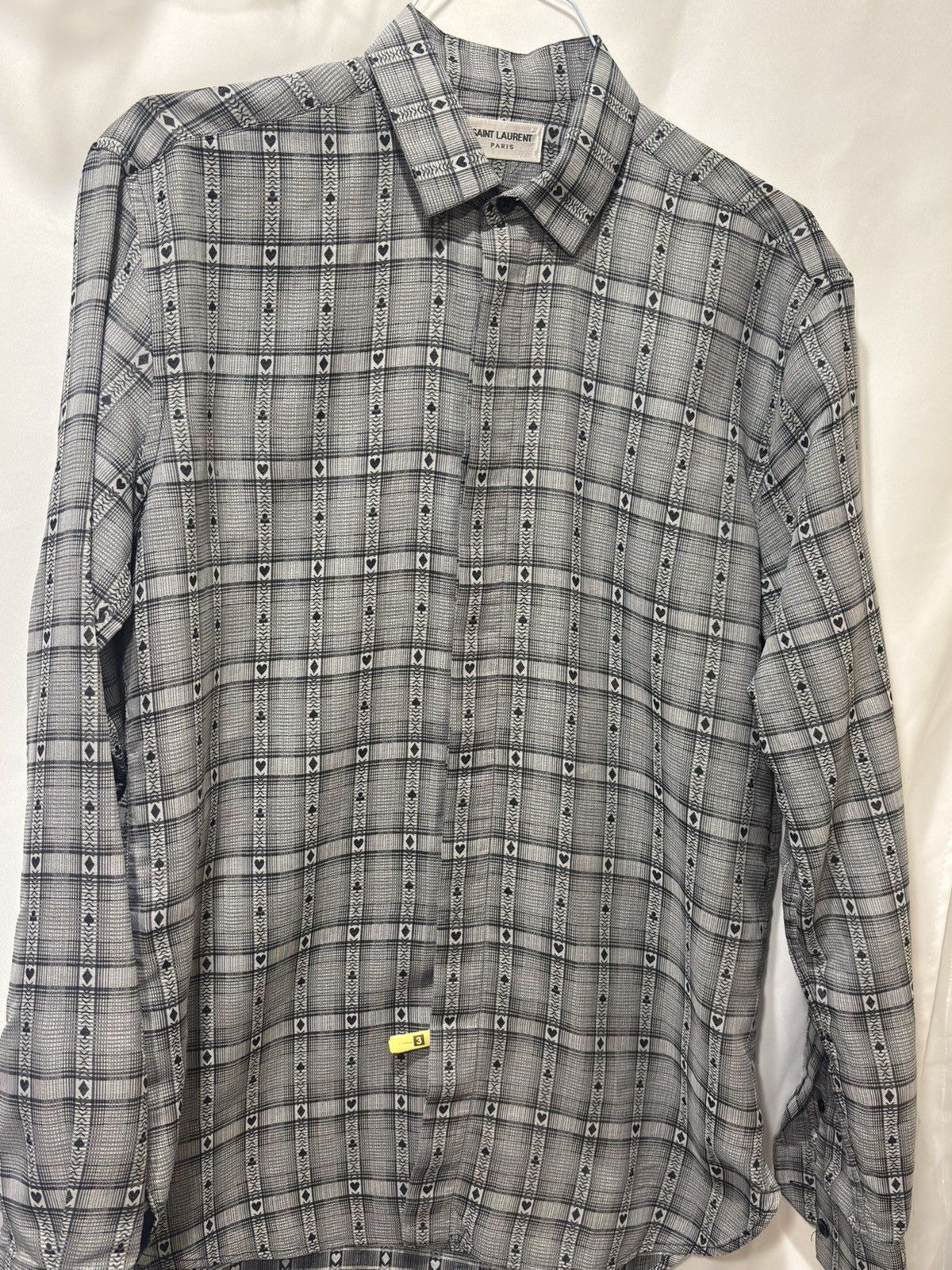Saint Laurent Paris RARE NWOT Saint Laurent SS18 Casino Spade Plaid LG Shirt Size US L / EU 52-54 / 3 - 10 Thumbnail