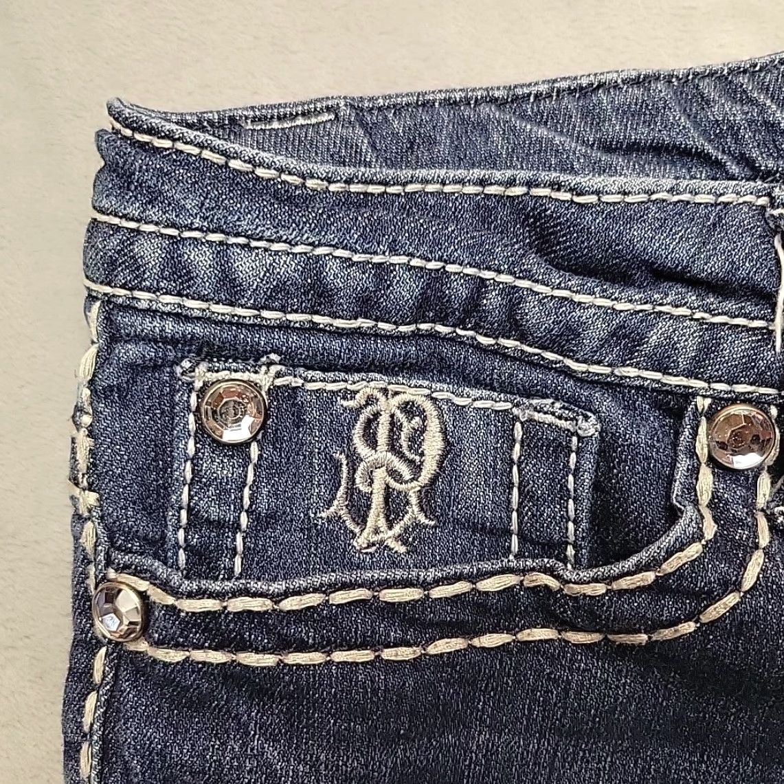 Denime Paisley Sky Jeans Womens 12 Blue Denim Boot Cut Western Cowboy Pants Size 34" / US 12 / IT 48 - 5 Thumbnail