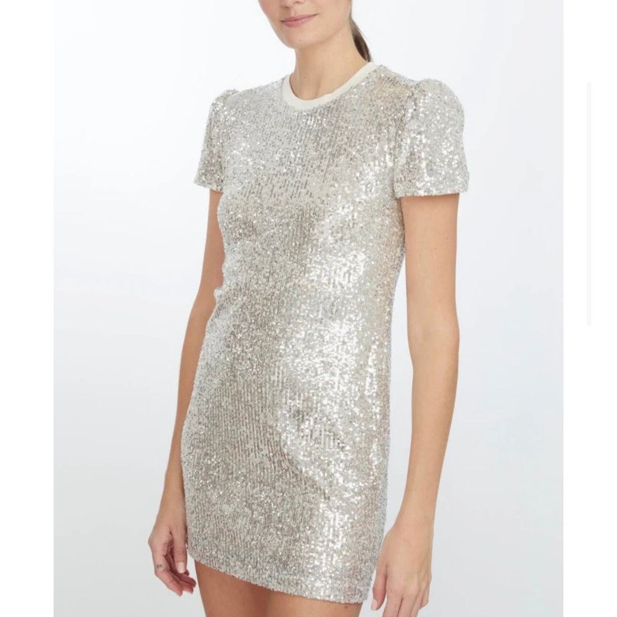 Generation Love NWT Generation Love Donna Sequin Dress Silver size XXS Size XXS / US 00 / IT 34 - 2 Thumbnail