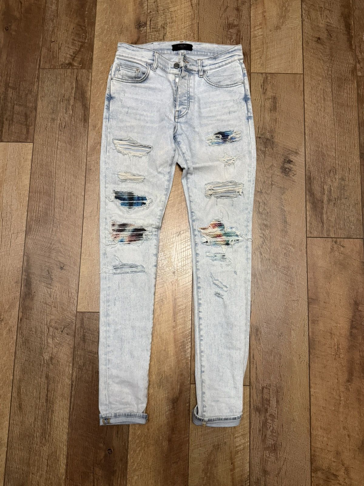 Amiri amiri tie dye mx1 skinny jeans rainbow Size US 30 / EU 46 - 1 Thumbnail