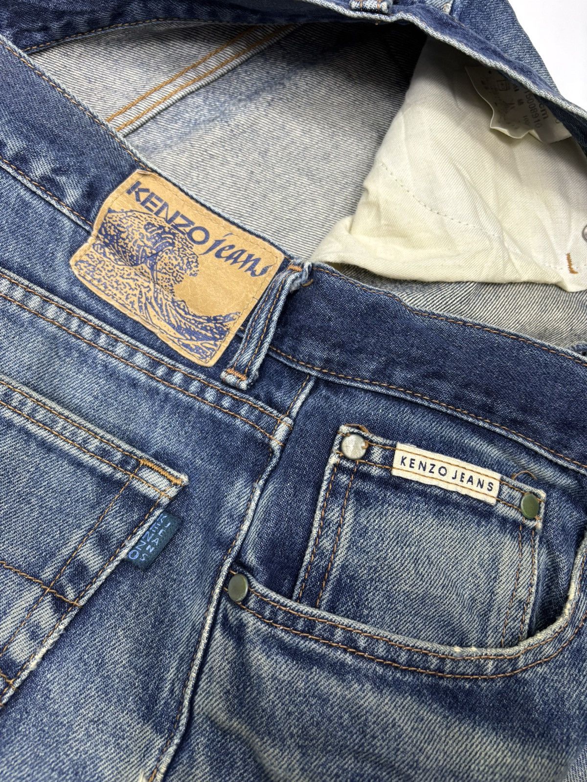 Kenzo × Vintage Vintage KENZO Ripped Distressed BAGGY JEANS Size US 33 - 9 Thumbnail