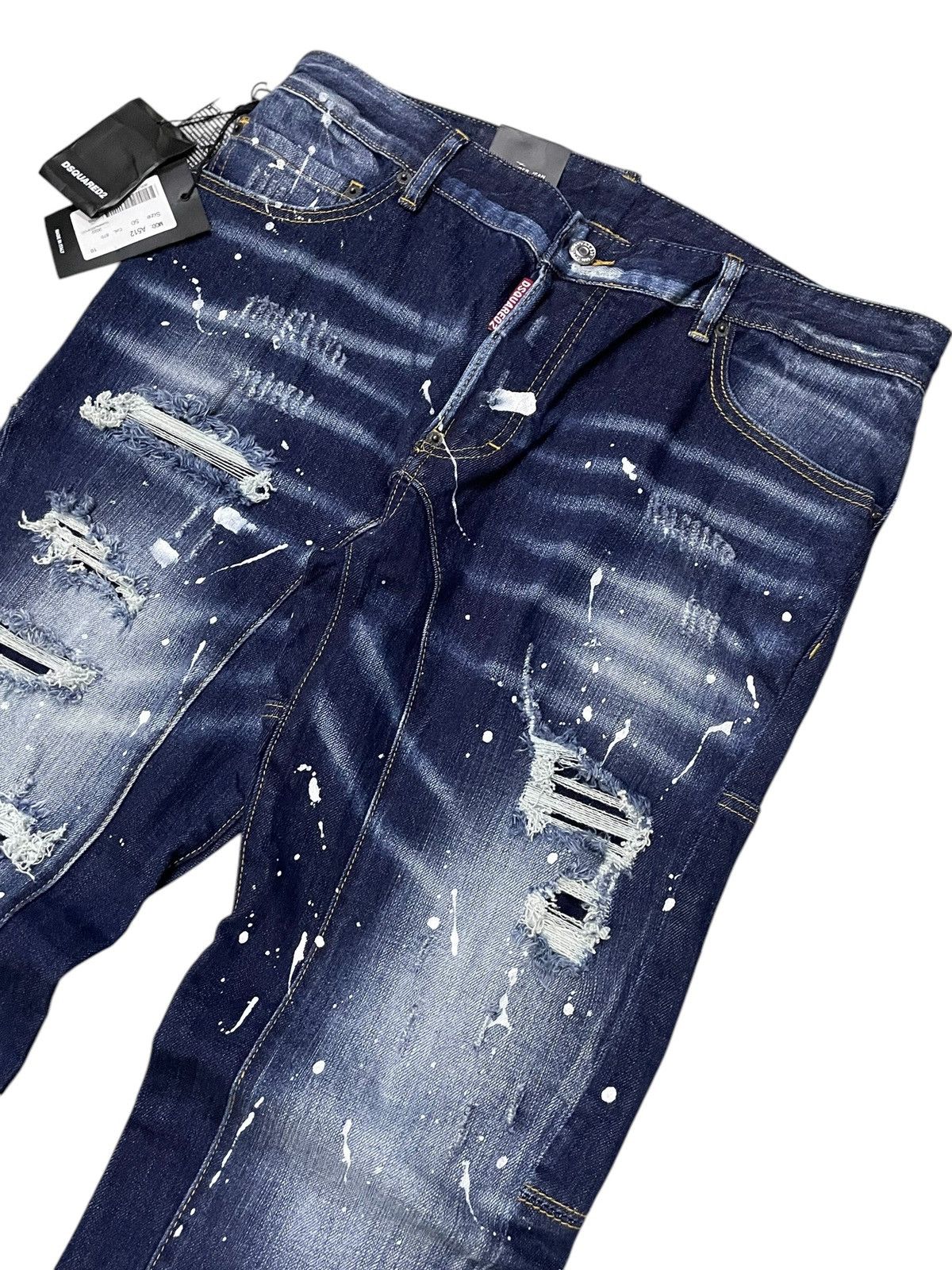 Dsquared2 BNWT Dsquared2 $800 Biker Distressed Paint Splatter Jeans Size US 34 / EU 50 - 3 Thumbnail