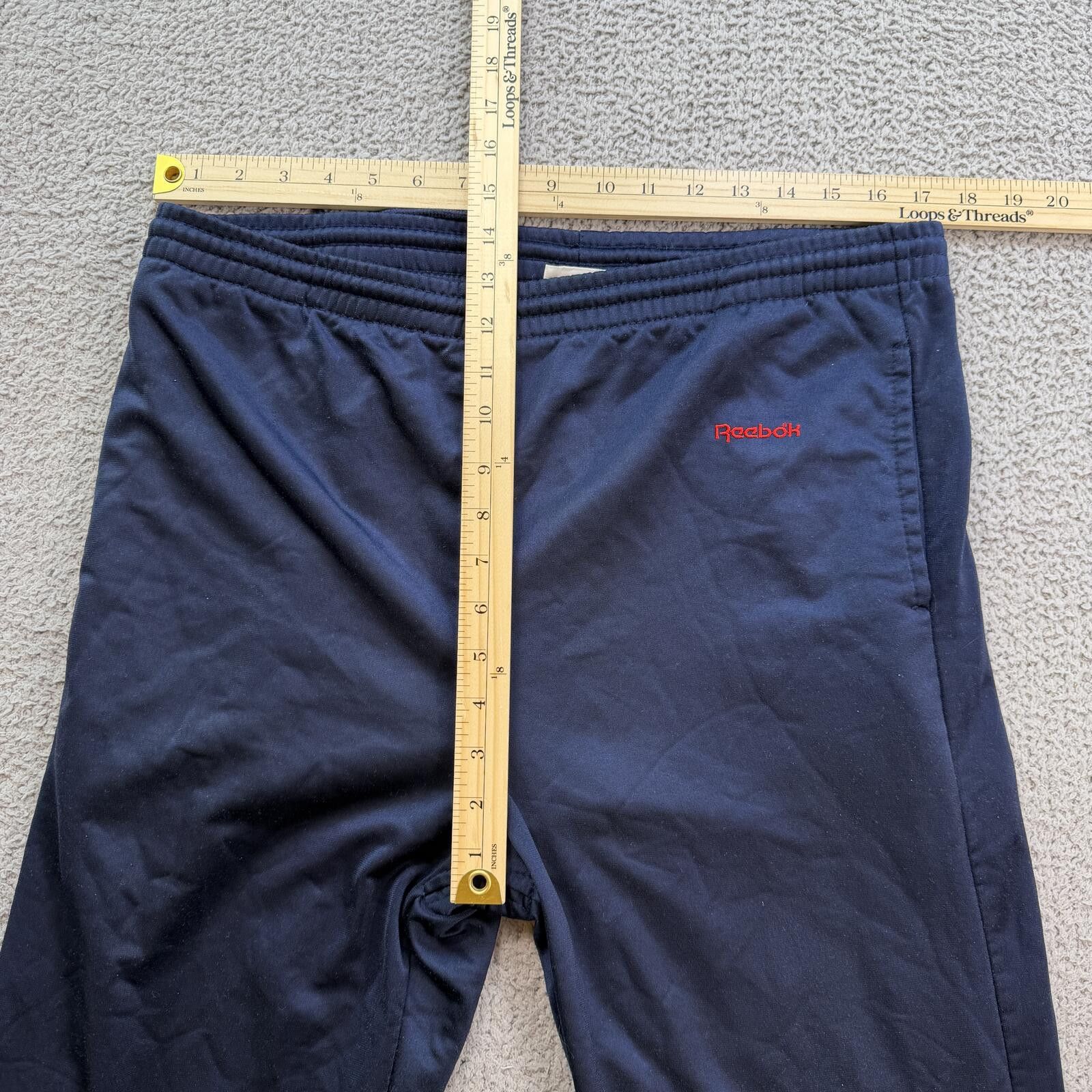 Reebok Vintage 90s Reebok Track Pants Navy Blue Logo Zip Ankle M Size US 32 / EU 48 - 4 Thumbnail
