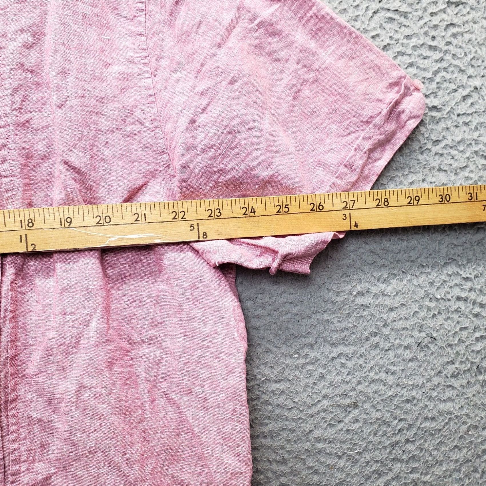Cubavera Cubavera Shirt Mens XL Pink Linen Chambray Button-Down Short Sleeve Shirt Size US XL / EU 56 / 4 - 4 Thumbnail