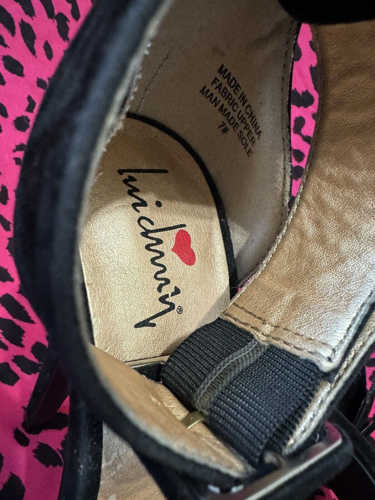 Designer Black Luichiny Suede High Heel Size 7 Size US 7 / IT 37 - 3 Thumbnail