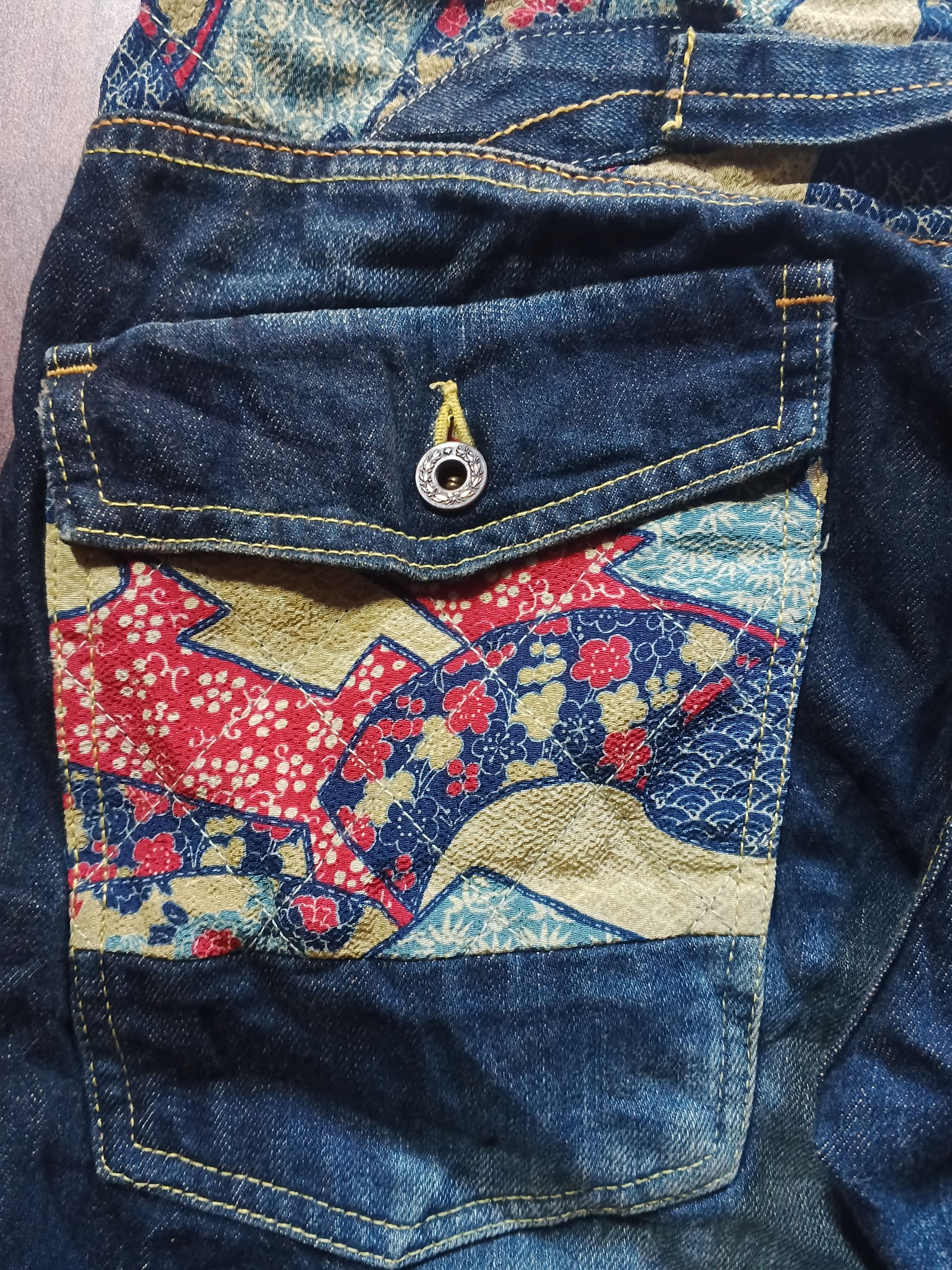 If Six Was Nine × Japanese Brand Rare Vintage Chaka Japan Motif patchwork denim kapital Pants Size US 34 / EU 50 - 6 Thumbnail