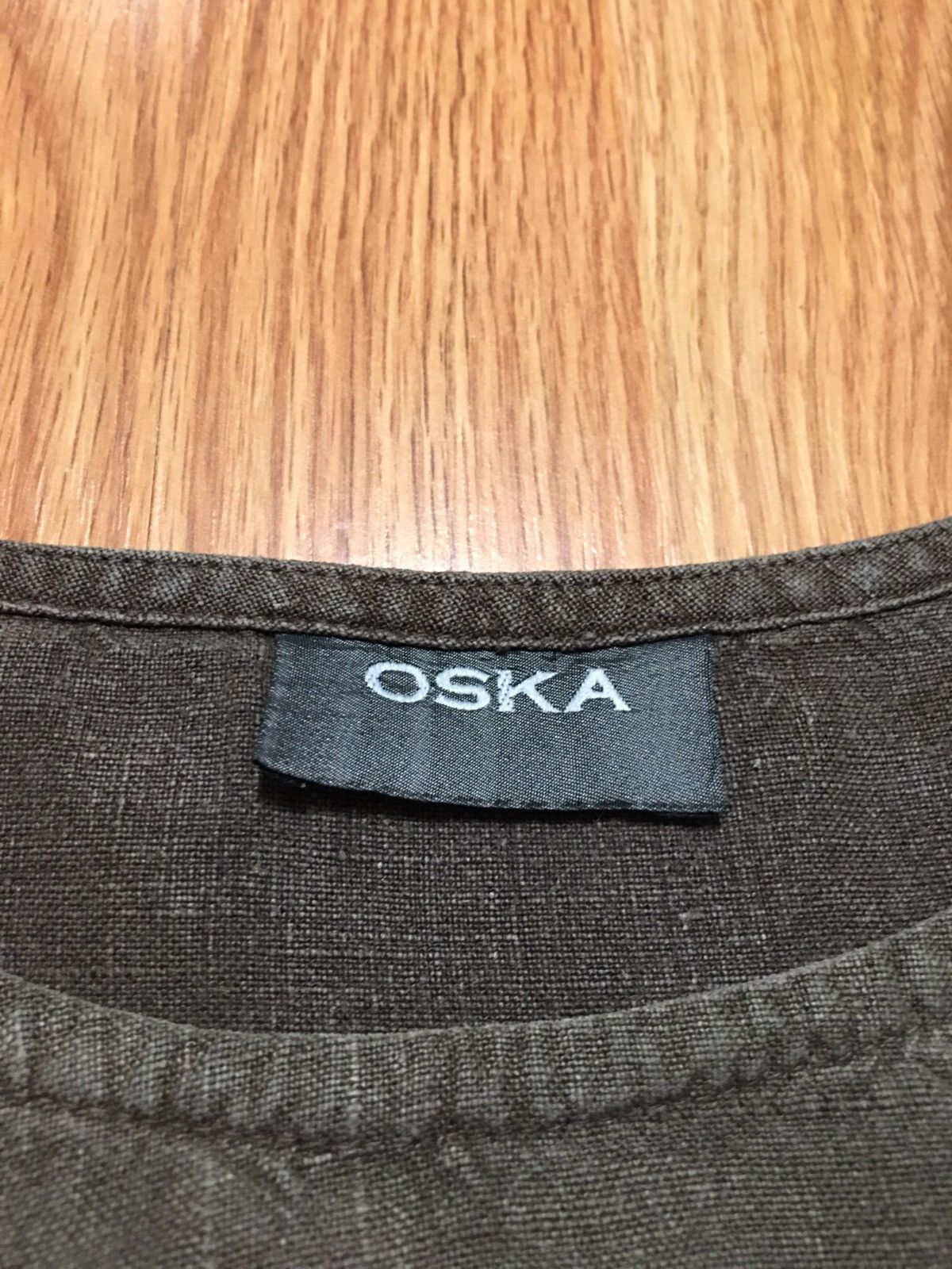 Designer OSKA Linen Khaki Green Tank Top Blouse Size 1 Size S / US 4 / IT 40 - 6 Thumbnail