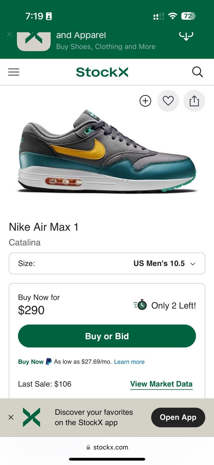Nike 🔰 NIKE AIR MAX 1 “Catalina” 🔰 Size US 10.5 / EU 43-44 - 9 Thumbnail