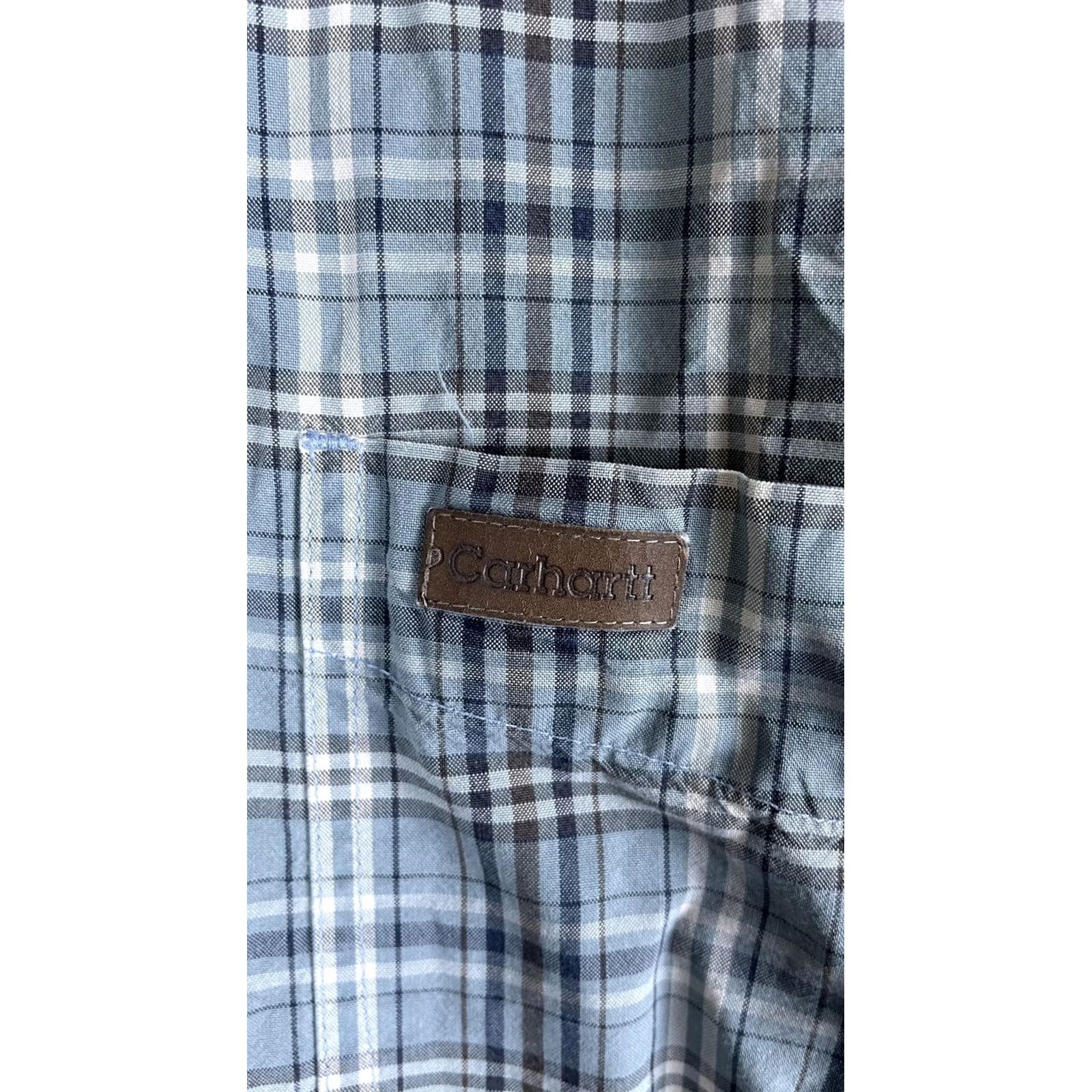 Carhartt Carhartt Shirt Mens XL Blue Plaid Long Sleeve Button Front Cotton Casual Size US XL / EU 56 / 4 - 2 Thumbnail