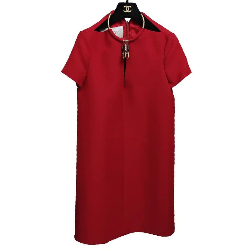Valentino Valentino Red Wool Dress for Women 0089 Size S / US 4 / IT 40 - 1 Thumbnail