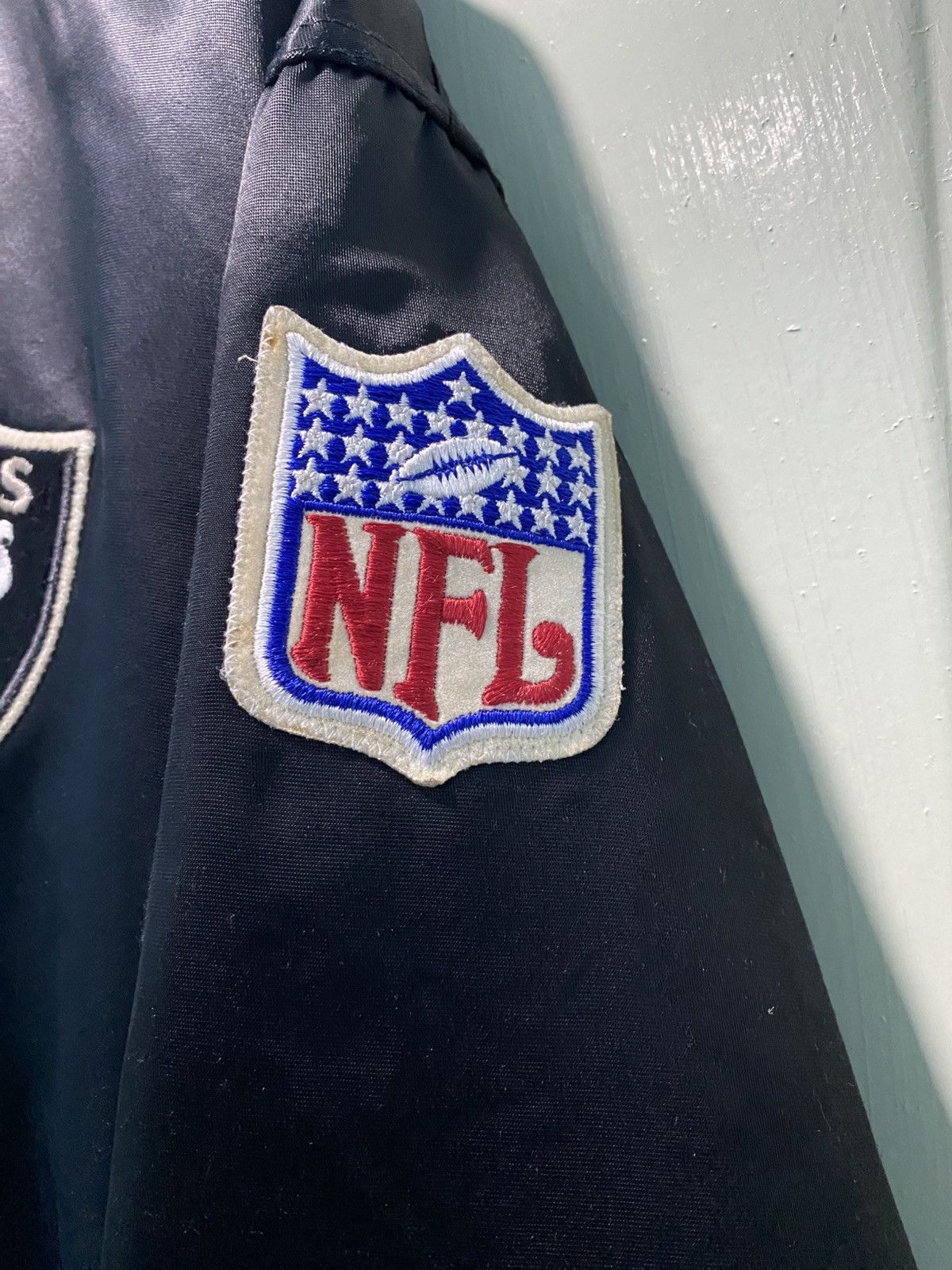NFL 🥷🏻 Vtg Starter Pro Line Oakland Raiders Satin Varsity Jacket Size US XL / EU 56 / 4 - 10 Thumbnail