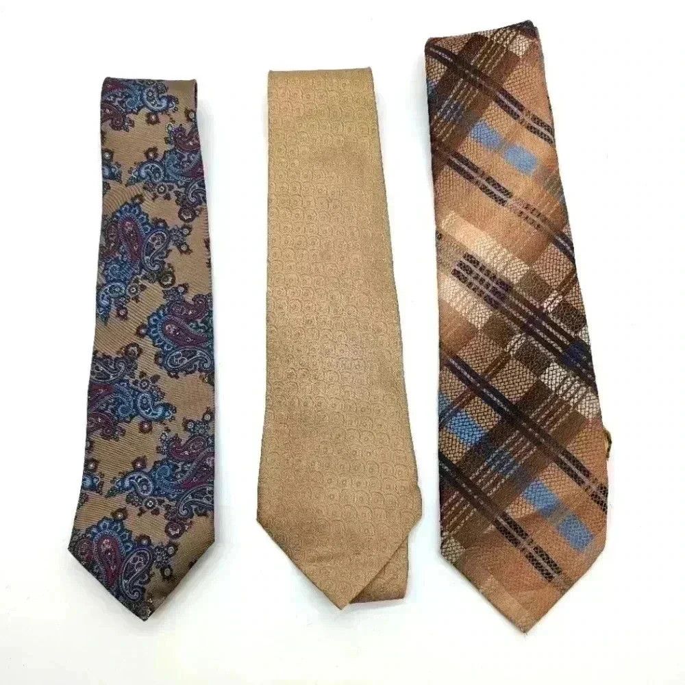 Pierre Cardin 3 Vintage Tan ties Pierre Cardin Oliver Hunt Unbranded cool Size ONE SIZE - 1 Thumbnail