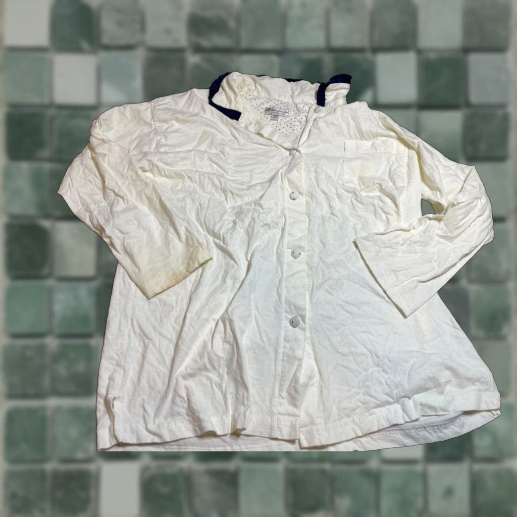 Annex Anne Lewin Top Womens M White Button-Up Long Sleeve Sheer Casual Wear Floral Shirt Size M / US 6-8 / IT 42-44 - 1 Thumbnail