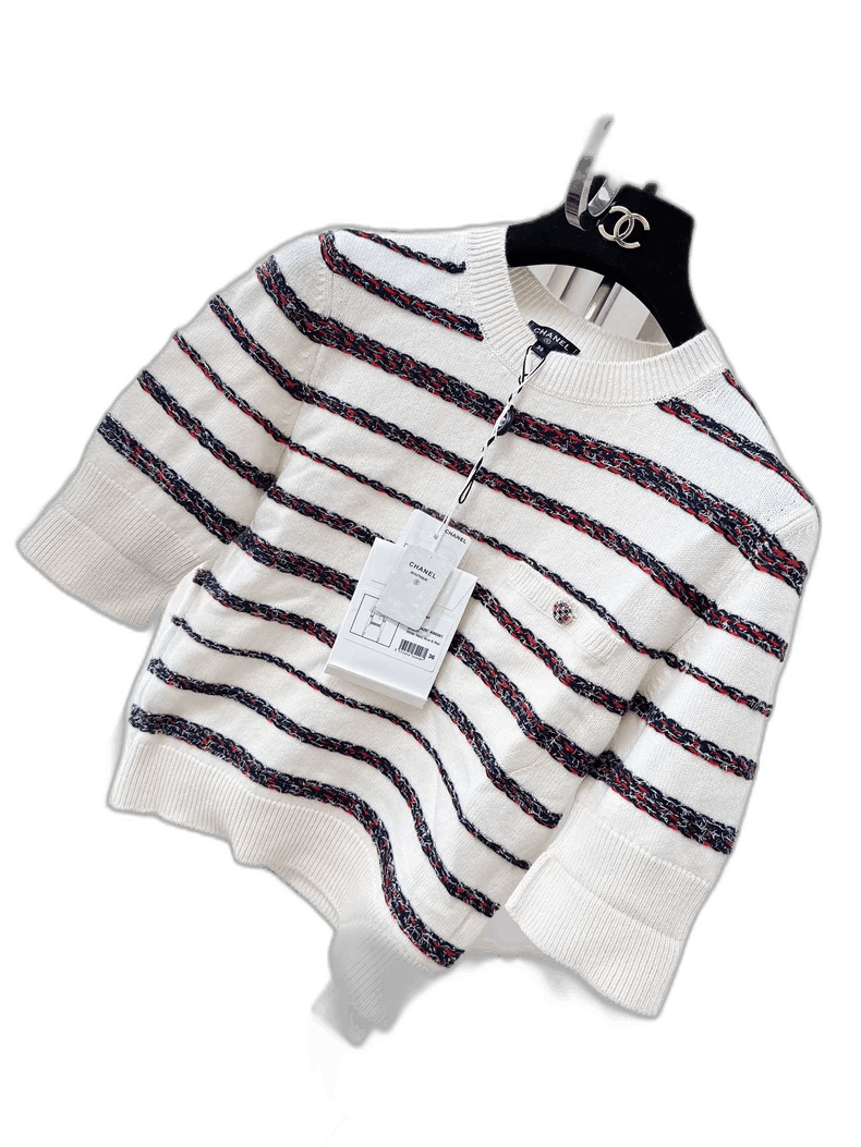 Chanel Chanel 20s Roof Series Striped Short Sleeve Top Size M / US 6-8 / IT 42-44 - 1 Thumbnail