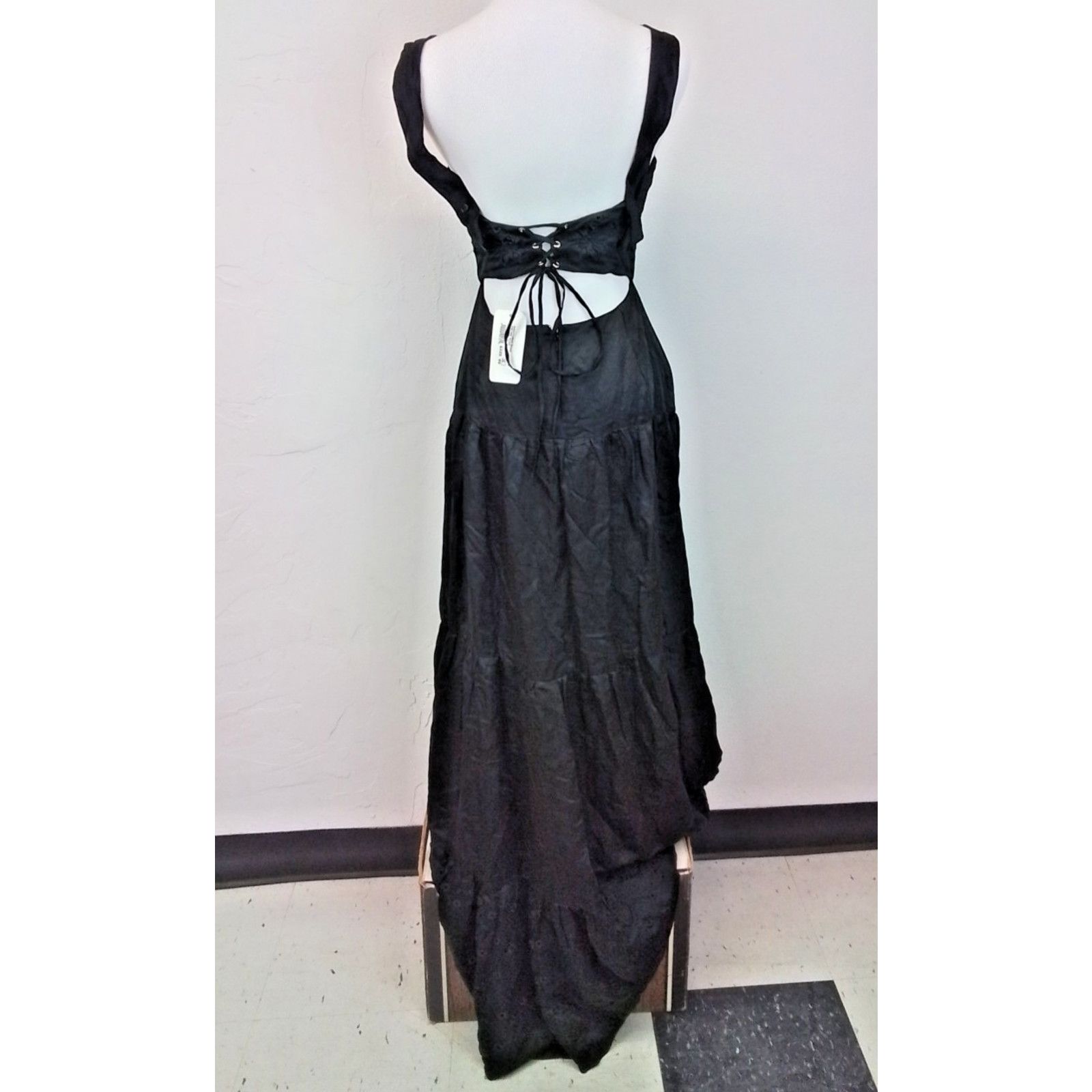 Karina Grimaldi Karina Grimaldi Maxi Dress Women's XS Black Lace Up NWT Size XS / US 0-2 / IT 36-38 - 3 Thumbnail