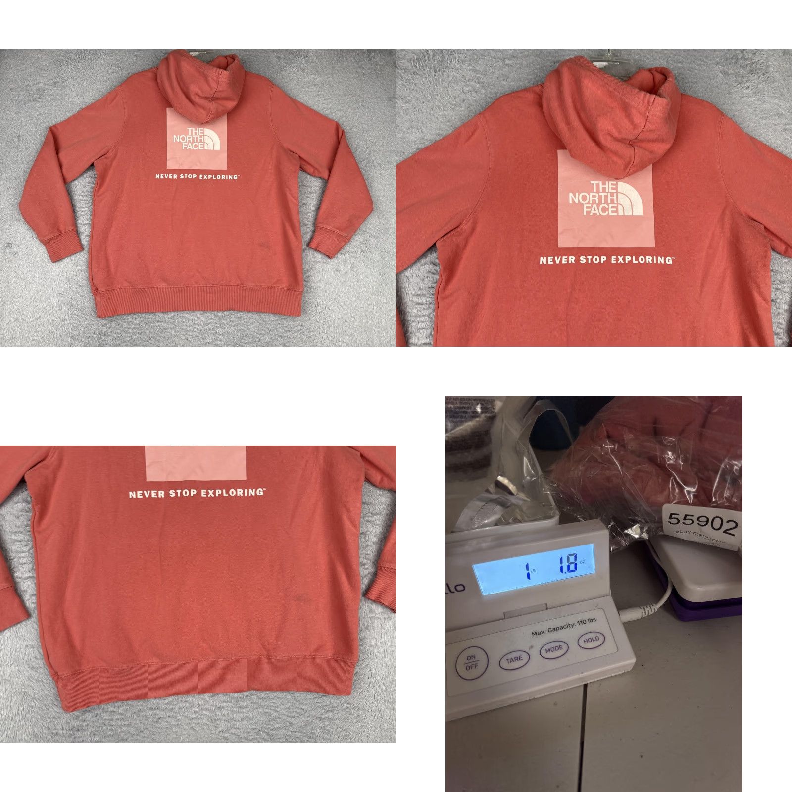 The North Face The North Face Hoodie Womens XL Pink Never Stop Exploring Logo Pullover Jersey Size XL / US 12-14 / IT 48-50 - 9 Thumbnail