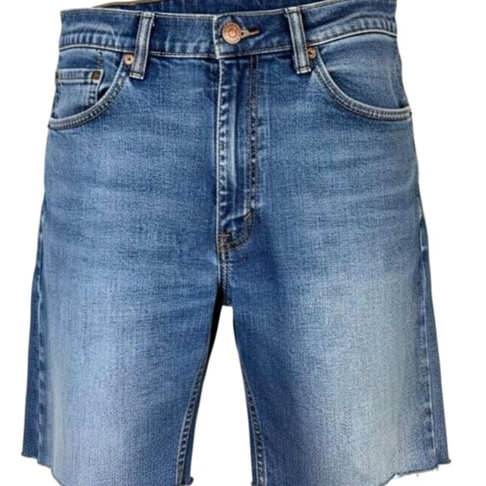 CO Levi Strauss & Co Denim Jean Shorts Mens 36 Blue Bermuda Casual Classic 5-Pocket Zip Fly Linen? (Oops) Size US 36 / EU 52 - 2 Thumbnail