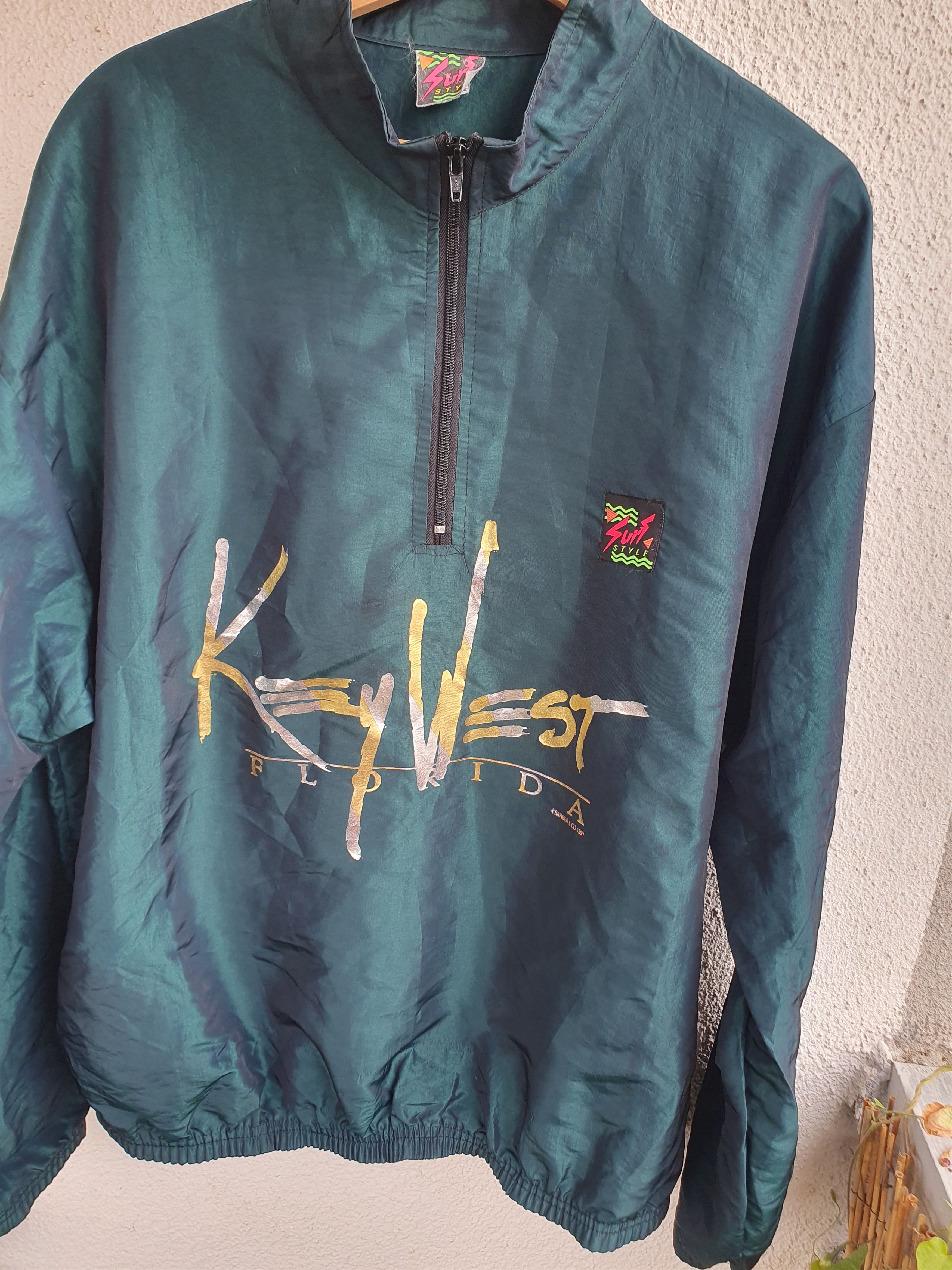 Vintage Surf Style Key West Florida Vtg 1991 1/4Zip Windbreaker L/XL Size US L / EU 52-54 / 3 - 8 Thumbnail