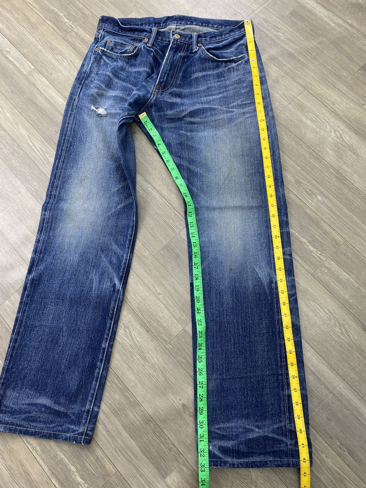 Japanese Brand Knackered Japan Distressed Selvedge Raw Denim Faded Jeans Size US 34 / EU 50 - 23 Thumbnail