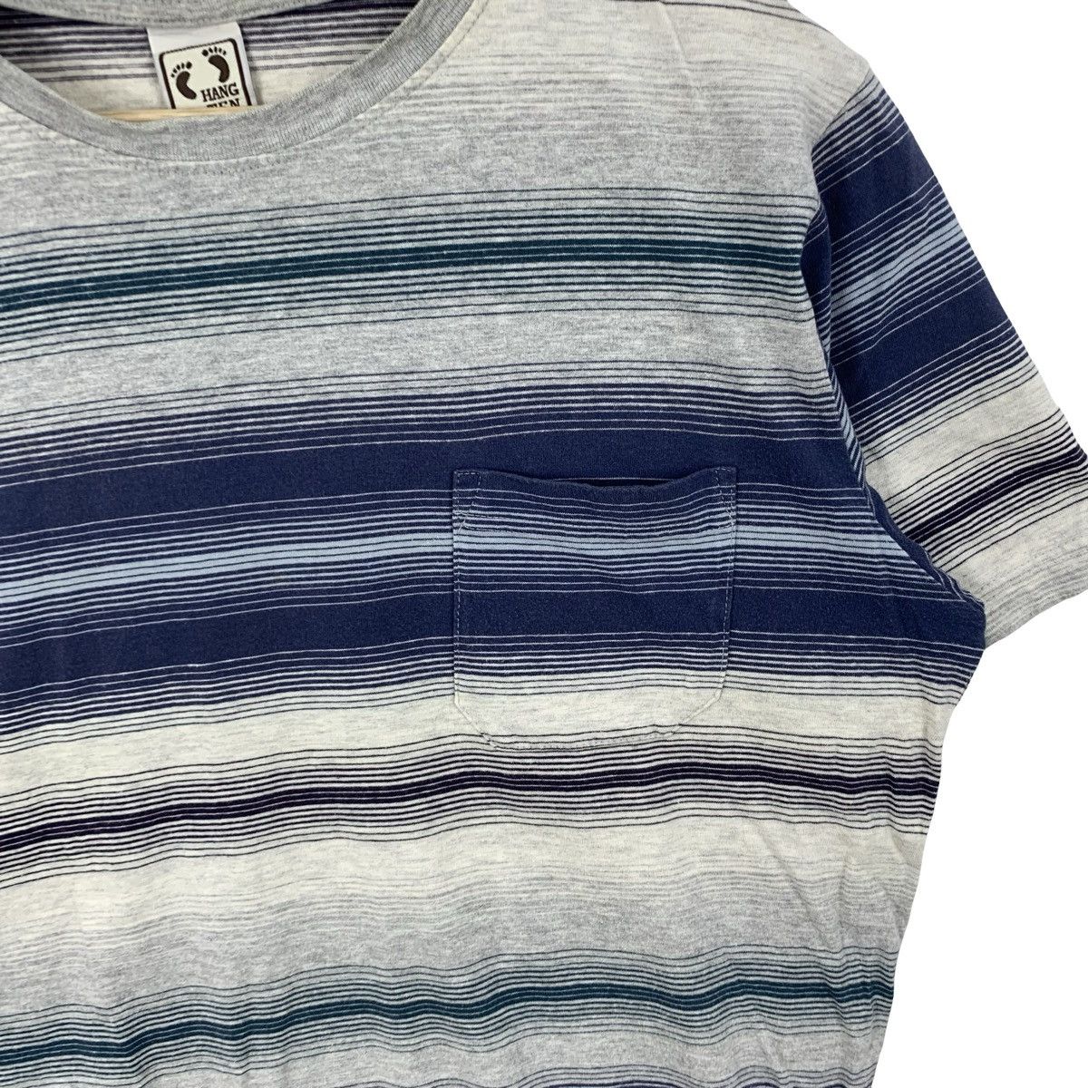 Hang Ten Vintage HANG TEN Single Pocket Retro Stripe Design Tee Shirt Size US L / EU 52-54 / 3 - 6 Thumbnail