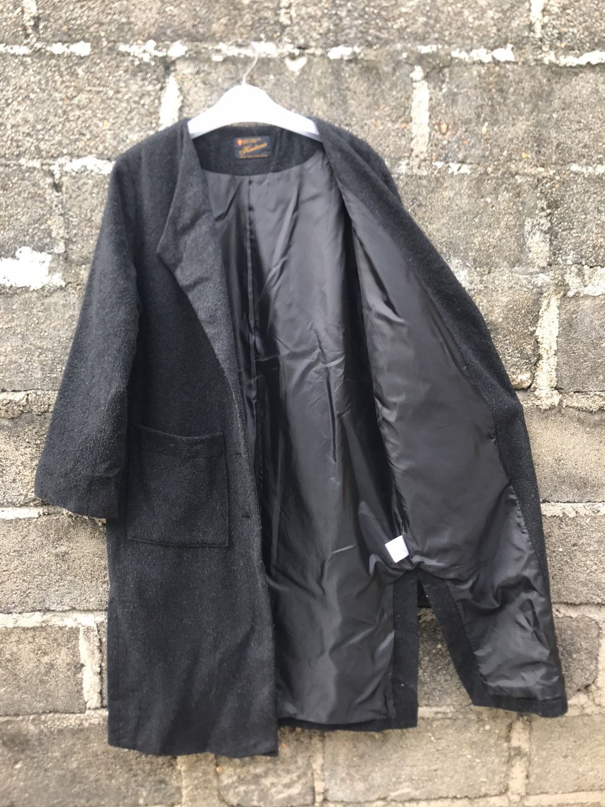 Japanese Brand × Vintage ⚡️Vintage Kastane Collarless Wool Long Coat Size M / US 6-8 / IT 42-44 - 8 Thumbnail