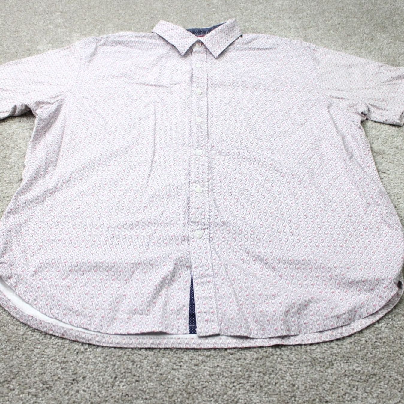 Gloverall Society of Threads Shirt Mens XL Pink Flamingos All Over Print S/S Button-Up Casual Vintage: No Graphic Print Size US XL / EU 56 / 4 - 3 Thumbnail