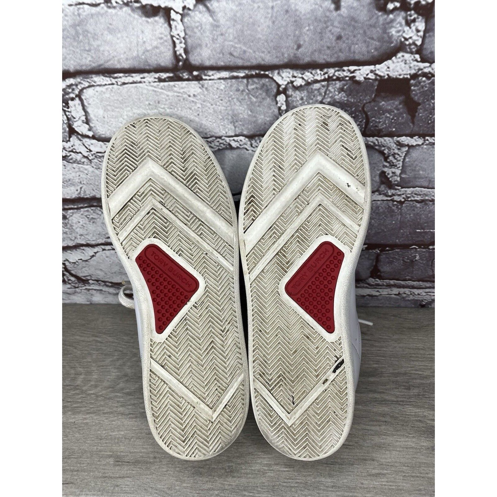 Tory Burch TORY BURCH Howell Court White Leather Red Sneakers Shoes Wom Size US 6.5 / IT 36.5 - 6 Thumbnail