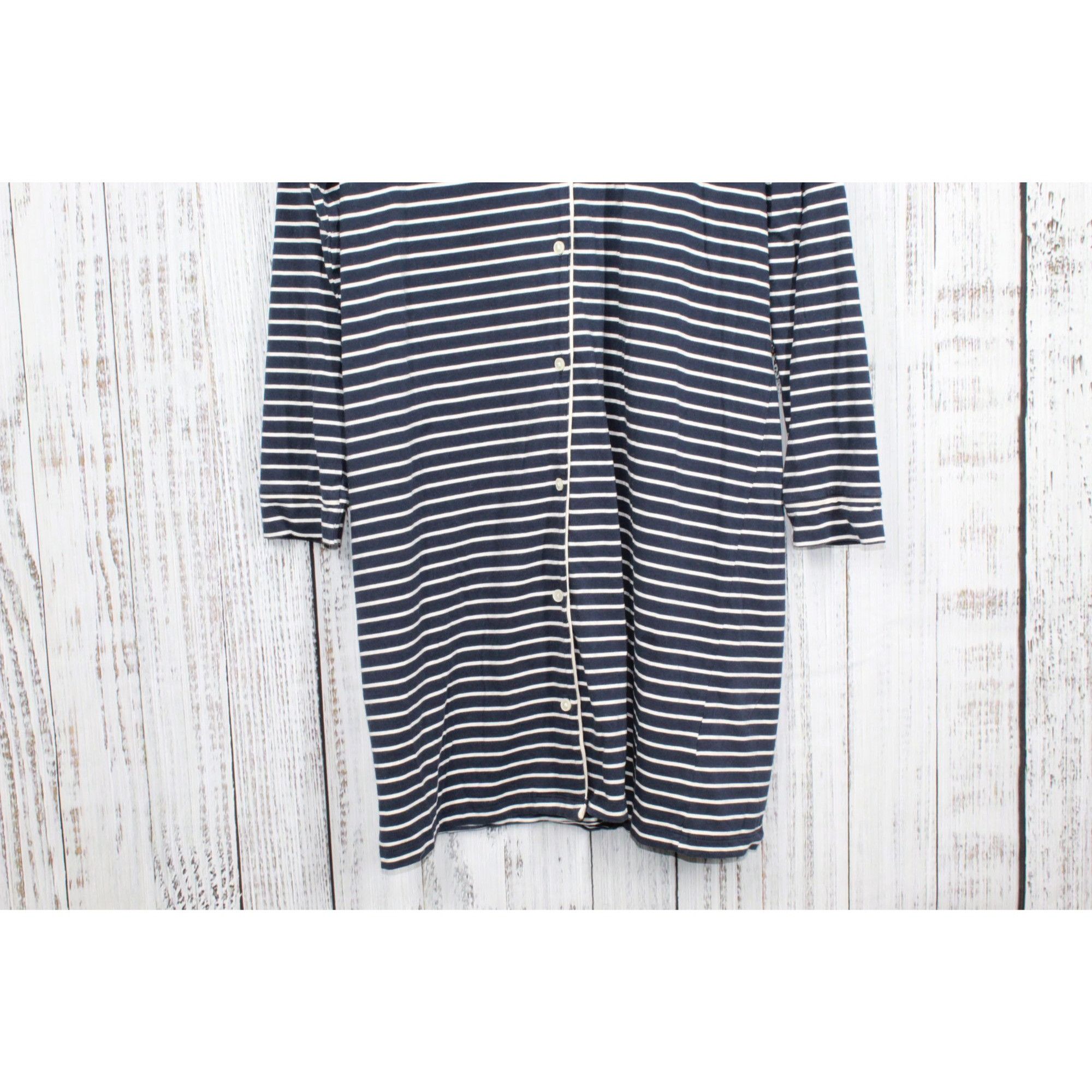 L.L. Bean LL Bean Super Soft Shrink Free Button Nightgown Stripe Size L / US 10 / IT 46 - 3 Thumbnail