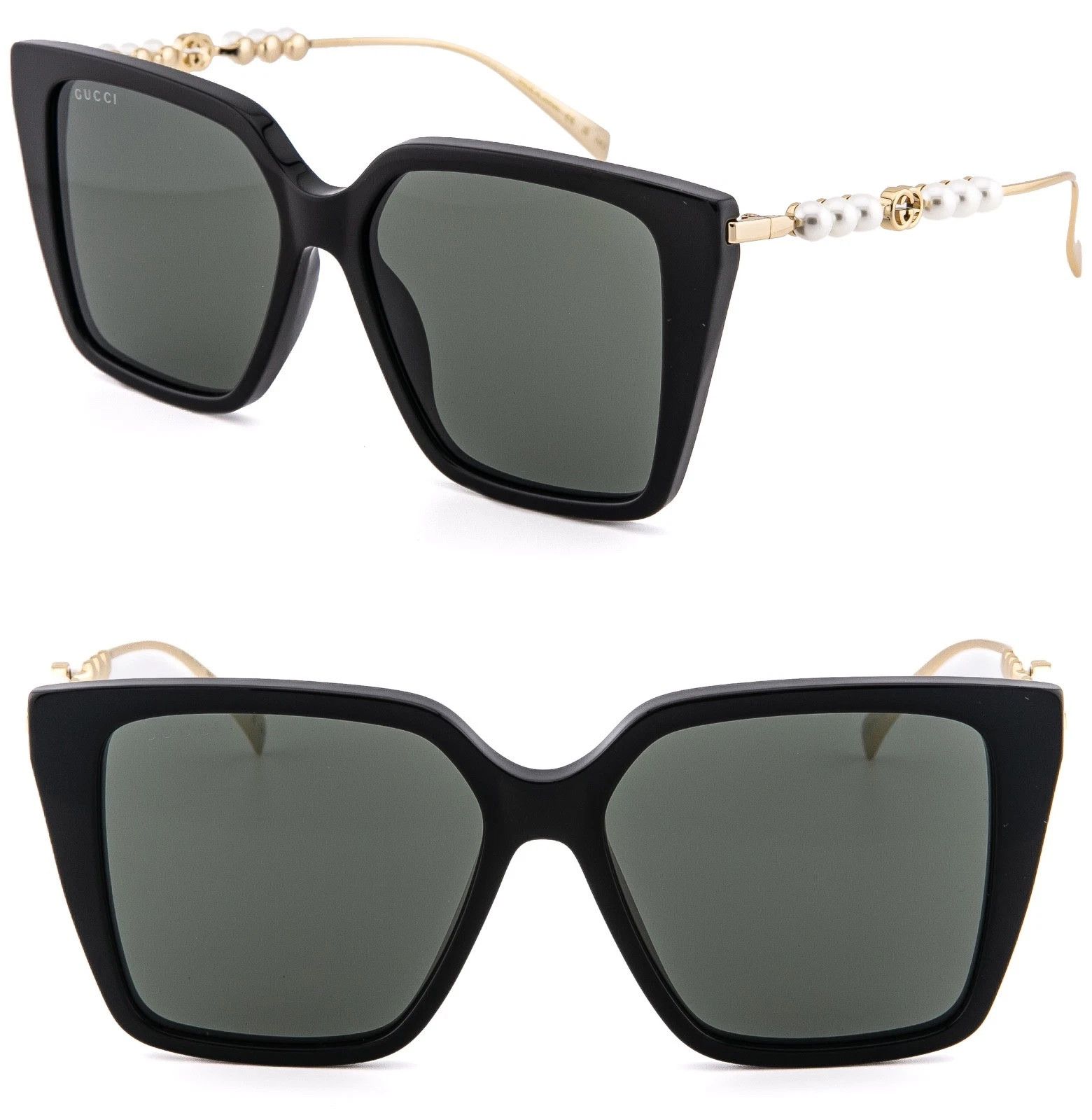 Gucci GUCCI GG1967S Gold Black 1967 GG Pearl Logo Oversized 001 Size ONE SIZE - 1 Thumbnail