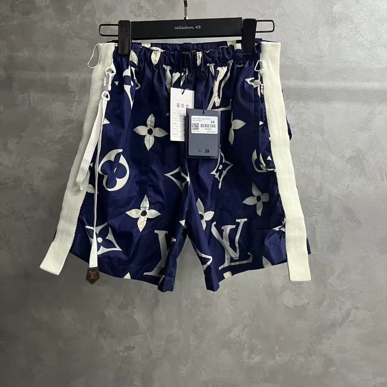 Louis Vuitton Louis Vuitton Blue Logo monogrammed print Bermuda slacks s Size US 34 / EU 50 - 1 Thumbnail