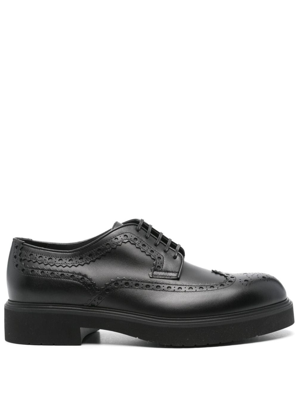 Salvatore Ferragamo o1s1rm1125 Leather Derby Shoes in Black Size US 8 / EU 41 - 1 Thumbnail