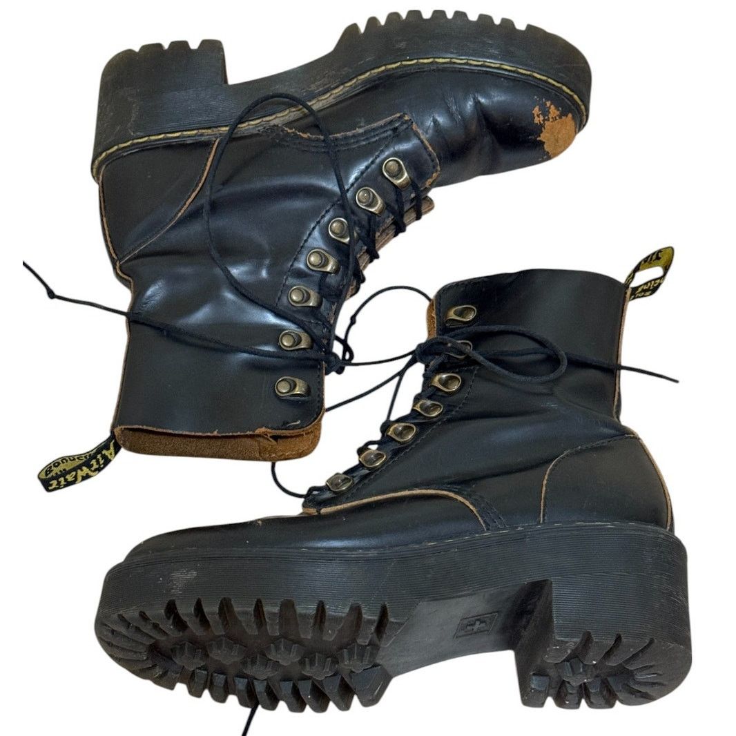 Dr. Martens Dr. Martens Boots Women 7 Black Leona Vintage Smooth Leather Size US 7 / IT 37 - 5 Thumbnail