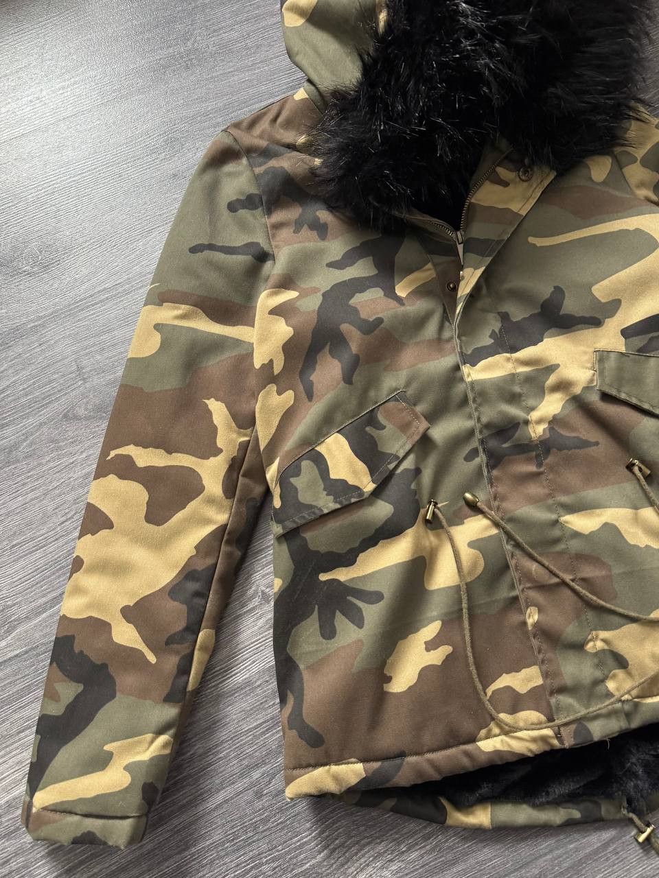 Japanese Brand Y2K Faux Fur Camo Parka Jacket Japan Style Size S / US 4 / IT 40 - 3 Thumbnail