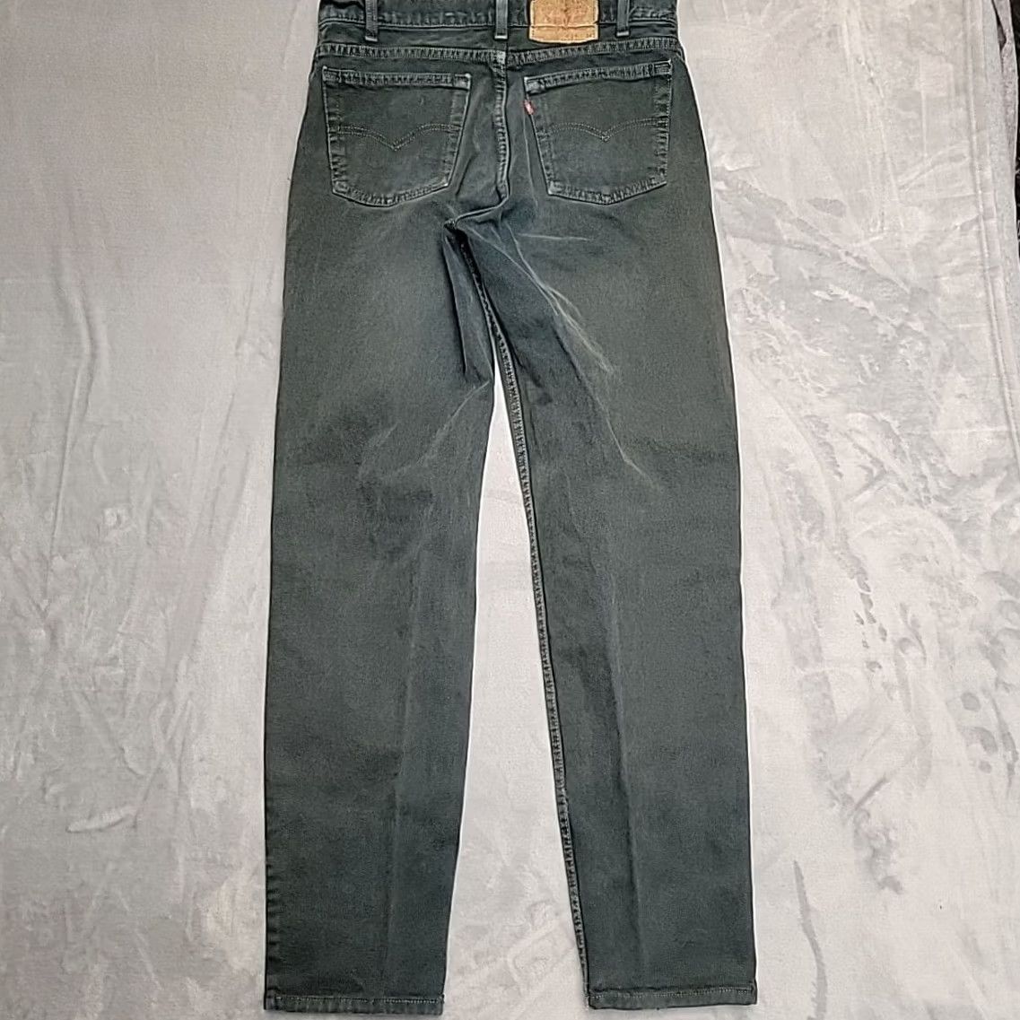 Vintage VTG Levis Jeans 550 Green Denim Relaxed Tapered Leg Made in USA 90s Men 34x34 Size US 34 / EU 50 - 6 Thumbnail