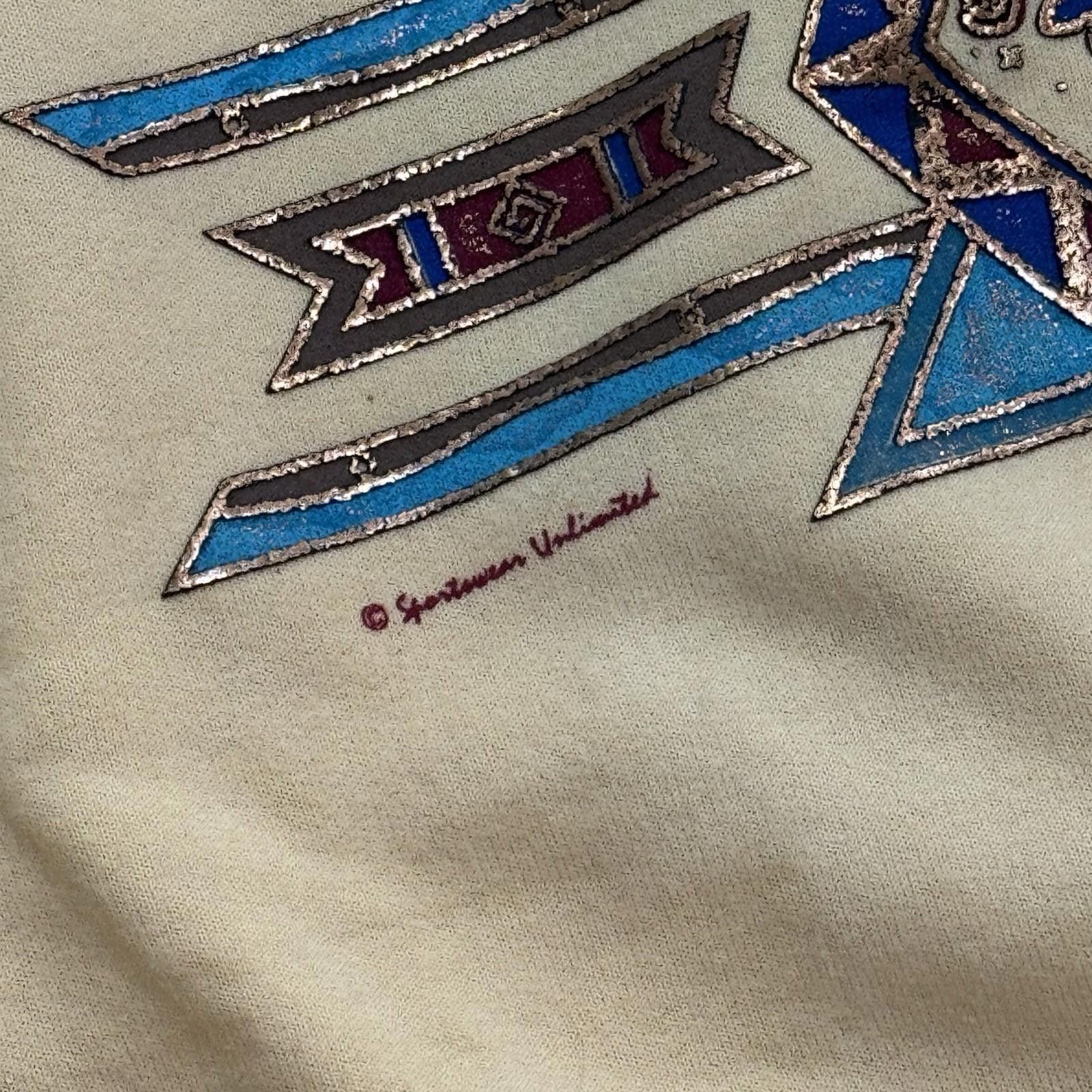 Gildan Vintage Arizona Southwestern Kokopelli Art Yellow Sweater Size US XXL / EU 58 / 5 - 5 Thumbnail