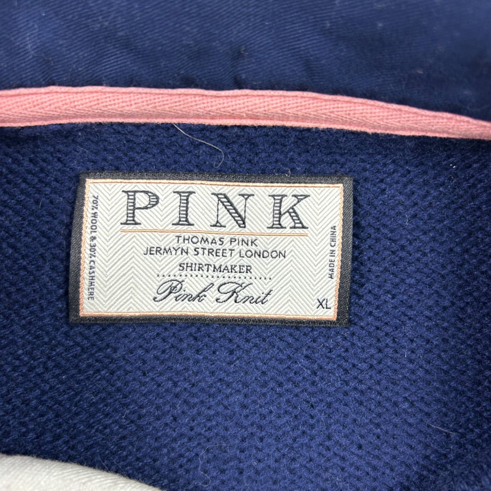 Pinko Thomas Pink Sweater Mens XL Blue Cashmere Wool Knit Long Sleeve Embroidered Size US XL / EU 56 / 4 - 3 Thumbnail