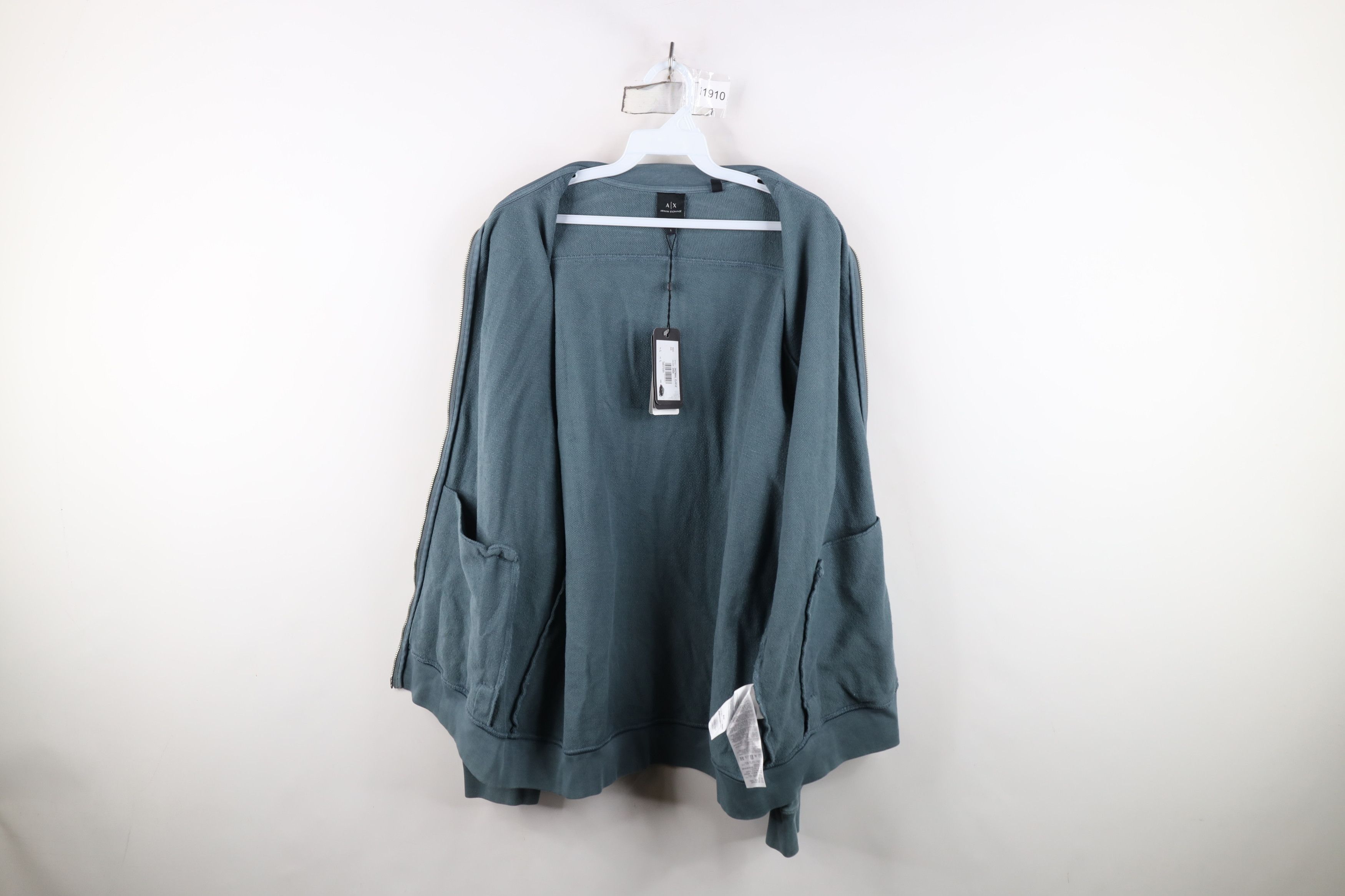 Armani Exchange New Armani Exchange Full Zip Terry Cloth Sweatshirt Teal Size US L / EU 52-54 / 3 - 12 Thumbnail