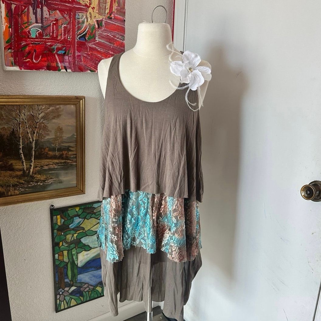 Other surrealist brown and blue layered dress Size M / US 6-8 / IT 42-44 - 1 Thumbnail