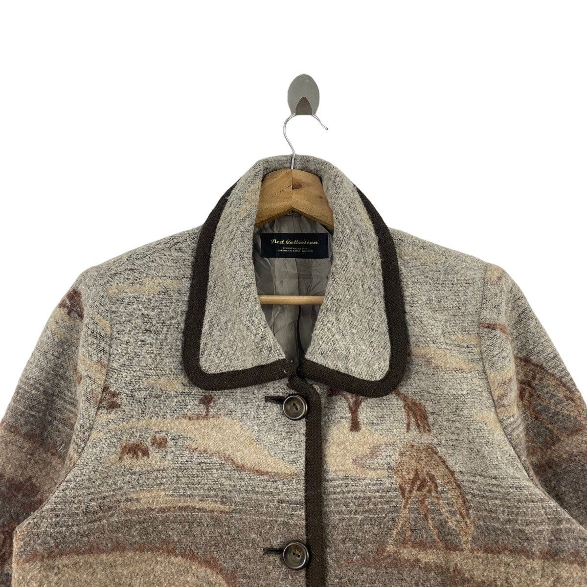 Other BEST COLLECTION Safari Design Overprint Wool Coat Size L / US 10 / IT 46 - 2 Thumbnail
