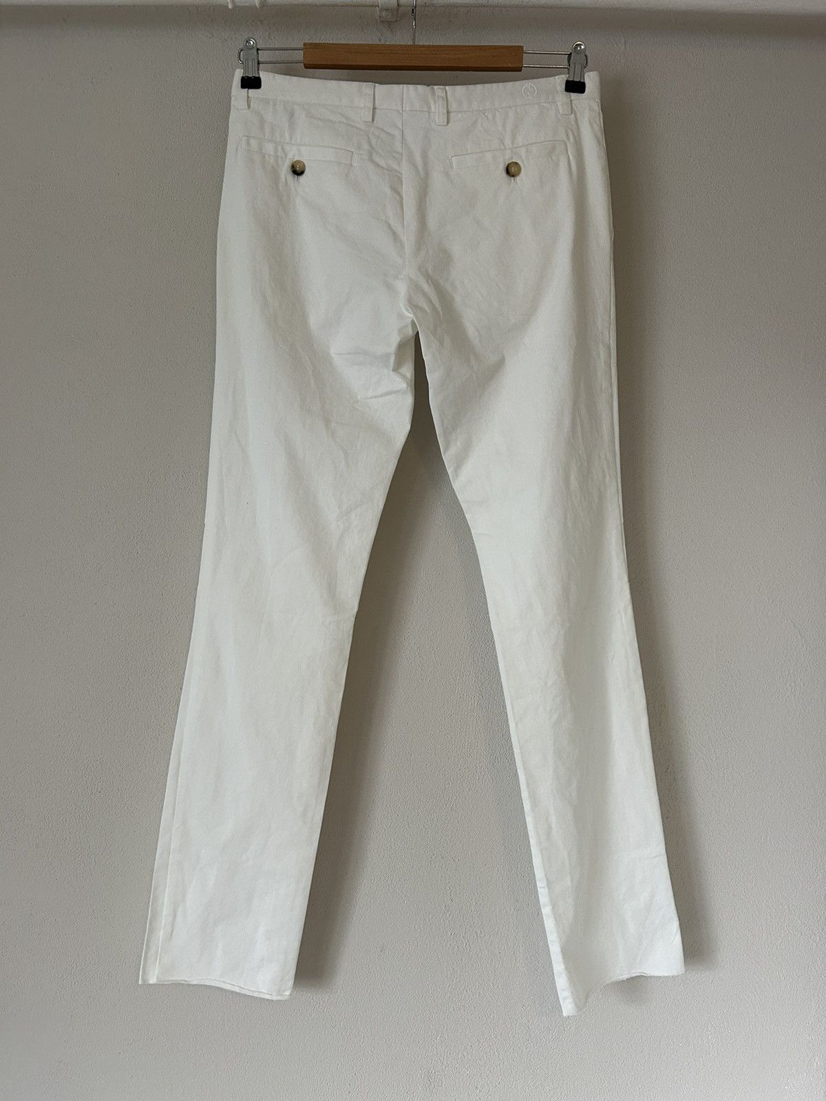 Gucci White Slim Fit Pants - Cotton Blend with Subtle Logo Detail Size US 30 / EU 46 - 2 Thumbnail