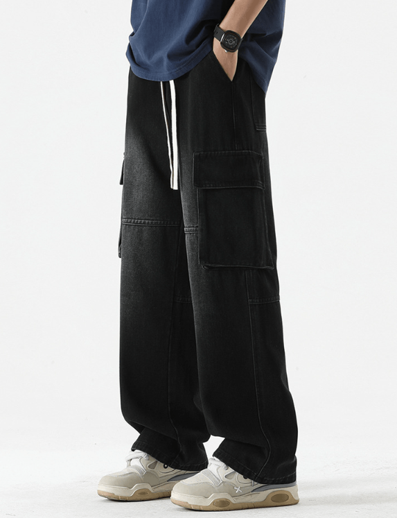 Japanese Brand American retro distressed loose pocket cargo jeans Size US 32 / EU 48 - 2 Thumbnail