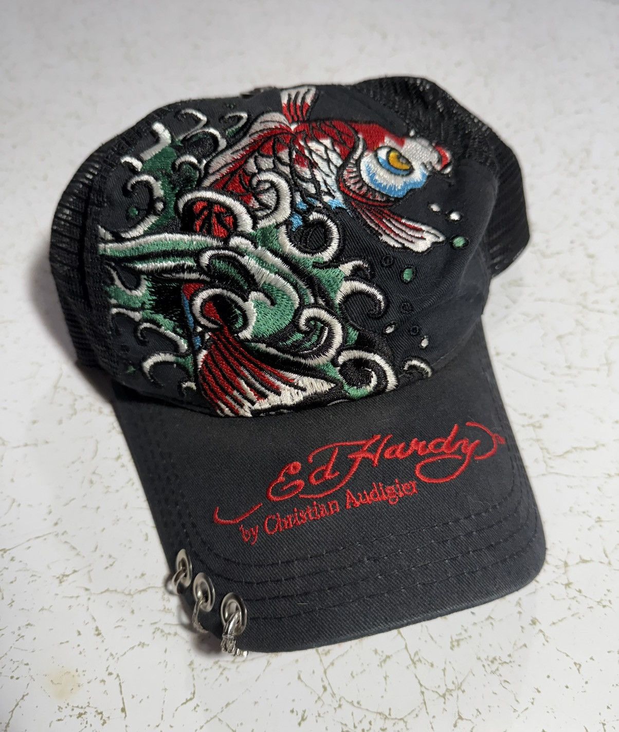 Ed Hardy Ed Hardy Koi Embroidered Hat Size ONE SIZE - 1 Thumbnail
