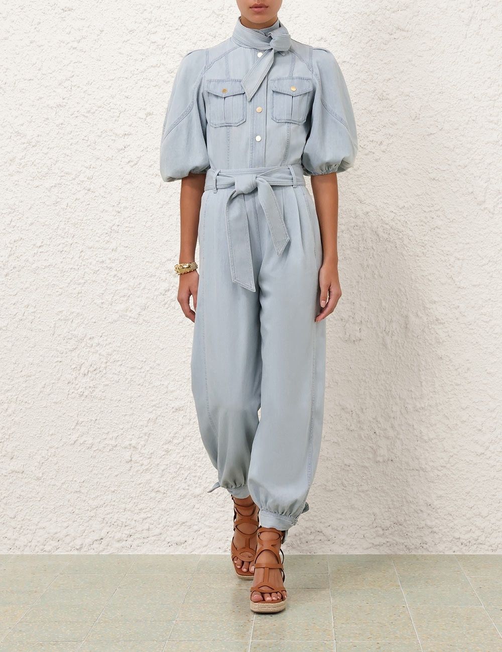 Zimmermann oc11z1025 Acacia Denim Harem Pant in Ice Blue Size 32" / US 10 / IT 46 - 2 Thumbnail