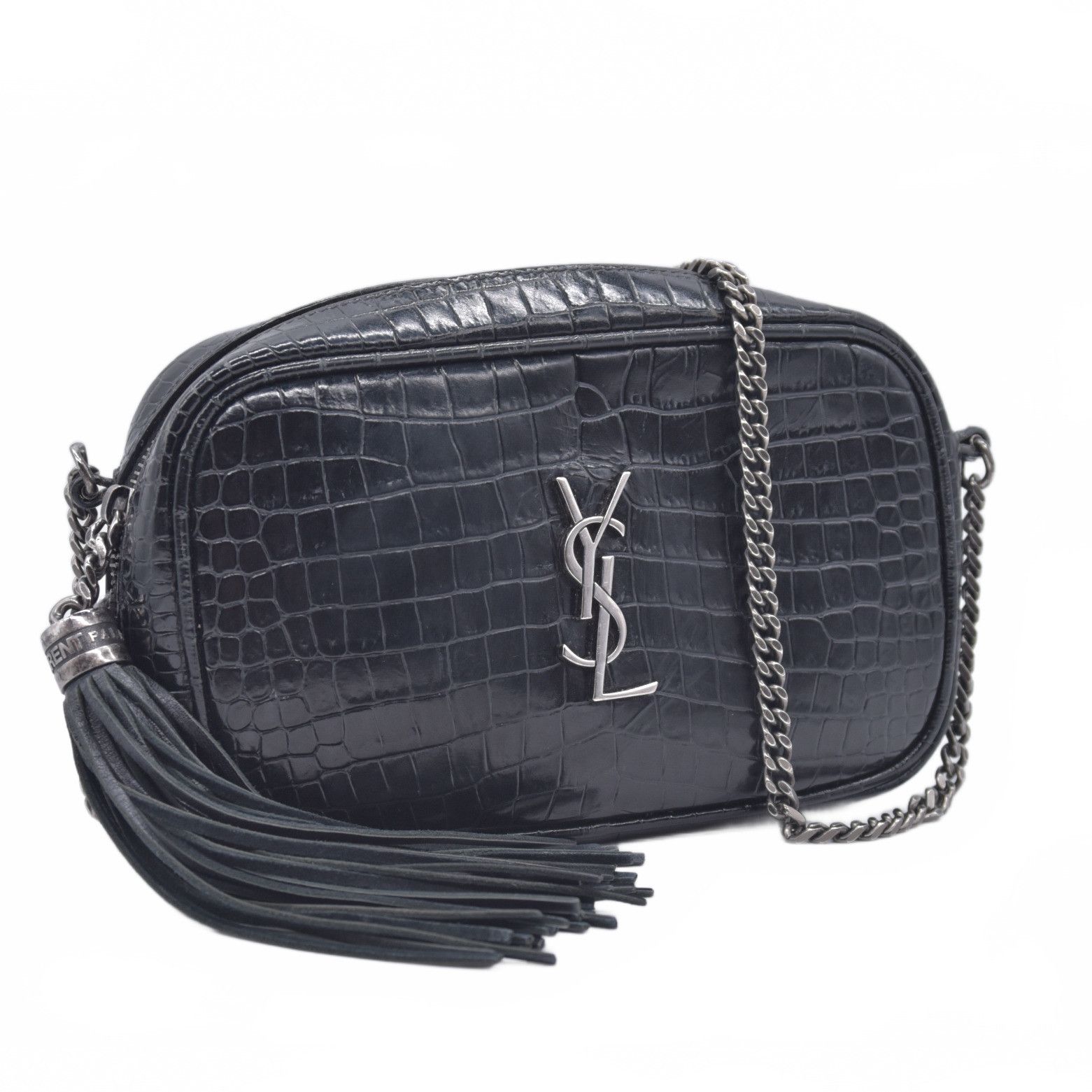 Saint Laurent Paris 2019 Saint Laurent Calfskin Crocodile Embossed Monogram Mini Size ONE SIZE - 6 Thumbnail