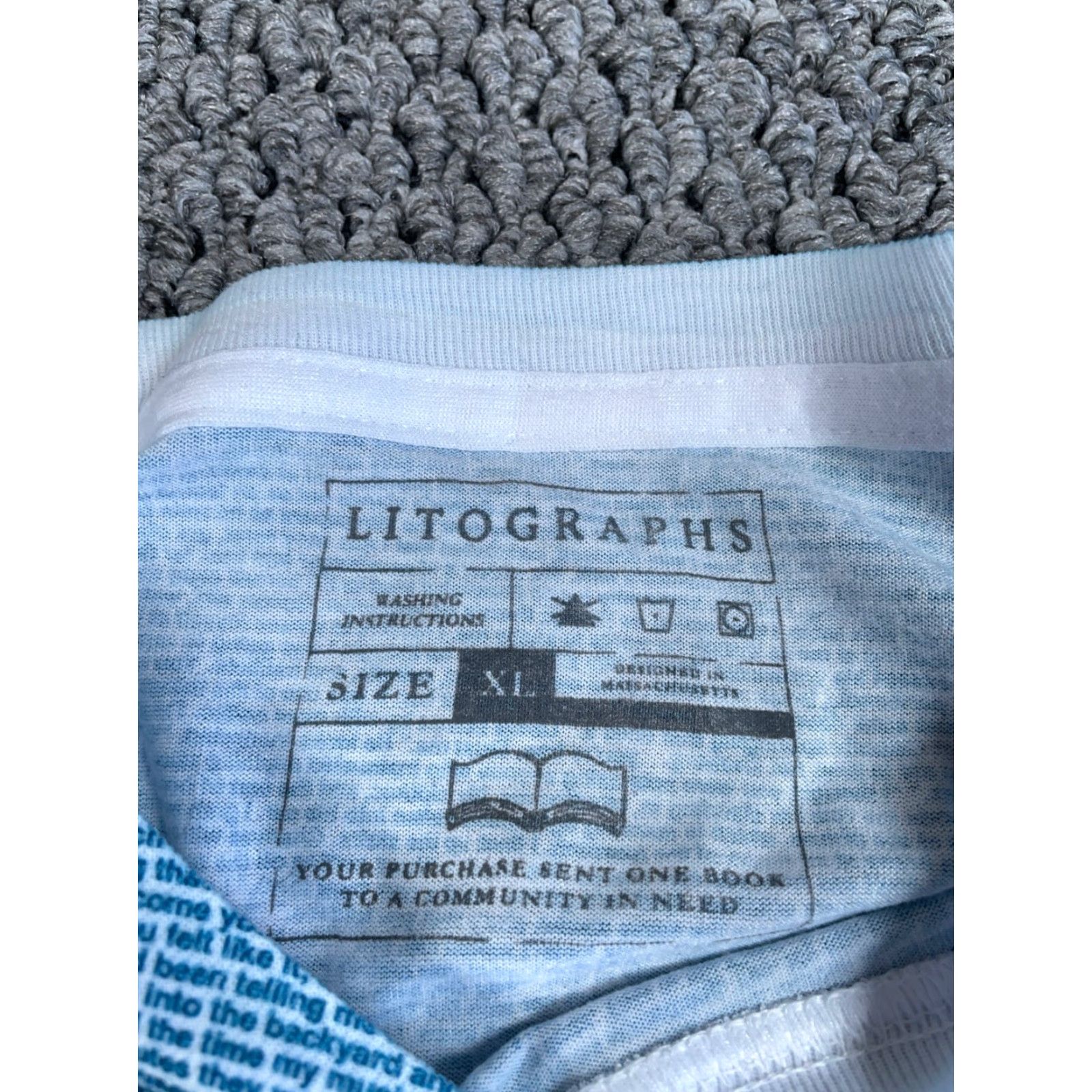 Vintage Litographs Time Traveler's Wife T-Shirt Adult XL White Blue AOP Graphic Books Shirt Mens Size US XL / EU 56 / 4 - 3 Thumbnail