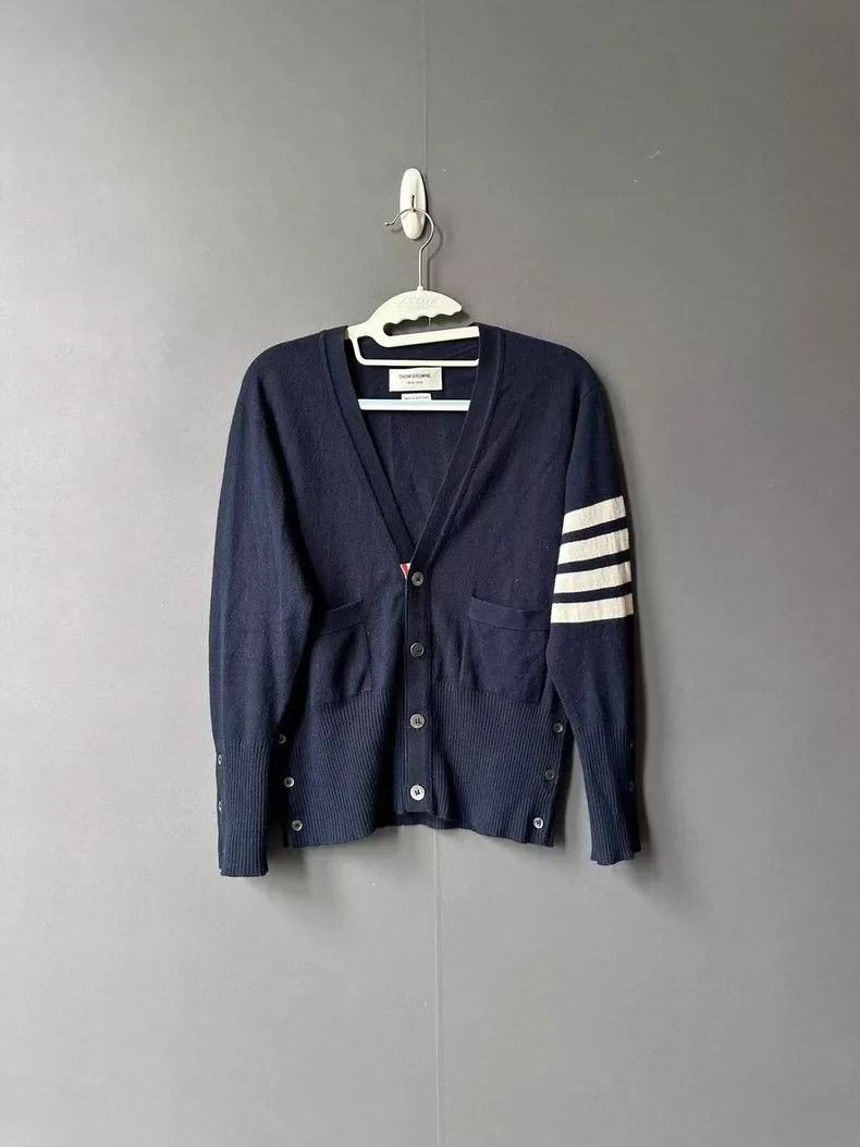 Thom Browne Thom Browne Blue cashmere cardigan jacket 2505-Nextarrow Size US M / EU 48-50 / 2 - 1 Thumbnail