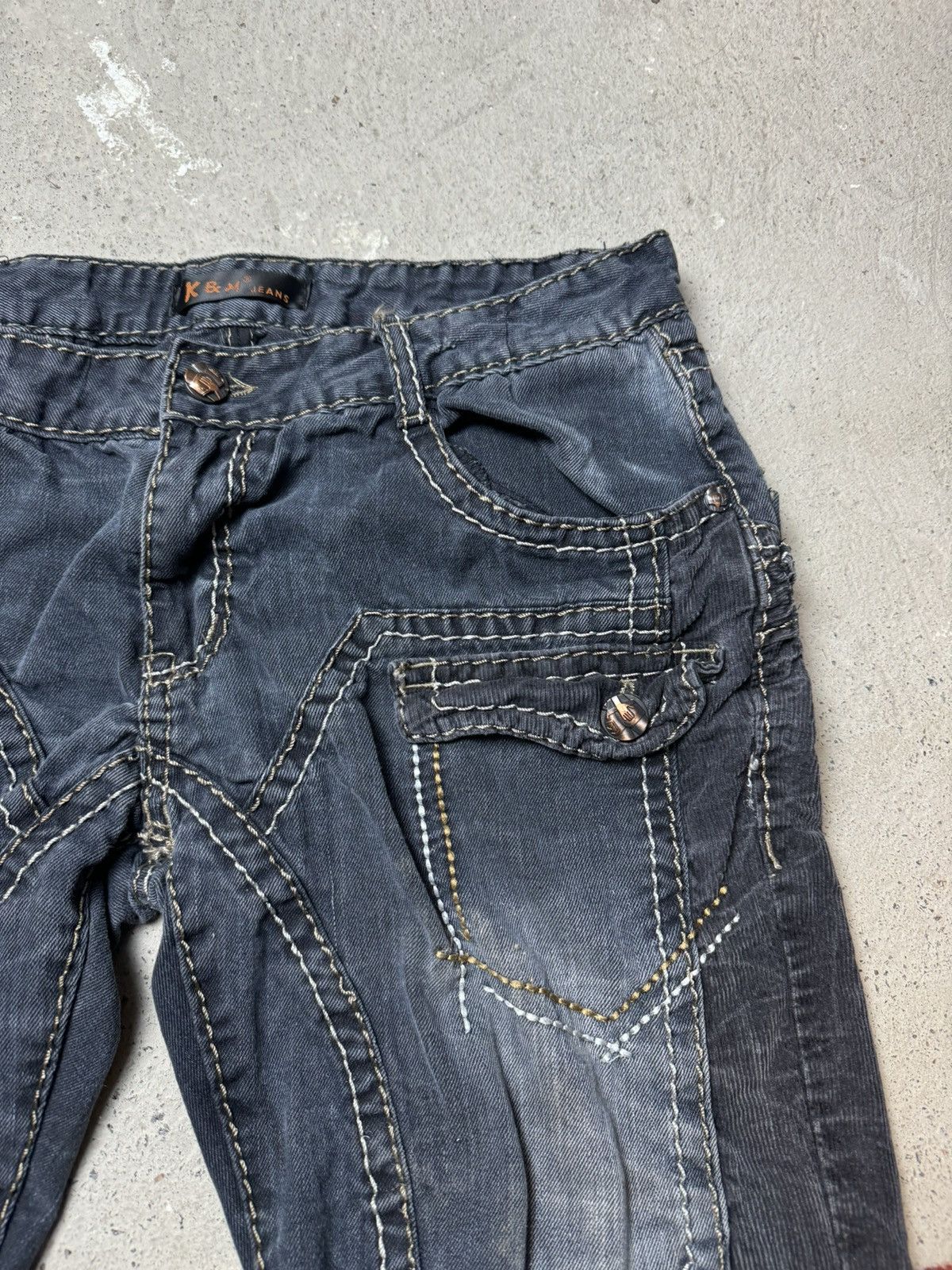 Japanese Brand × Vintage Vintage Japanese KosmoLupo Japanese Archival Patchwork jeans Size US 32 / EU 48 - 3 Thumbnail
