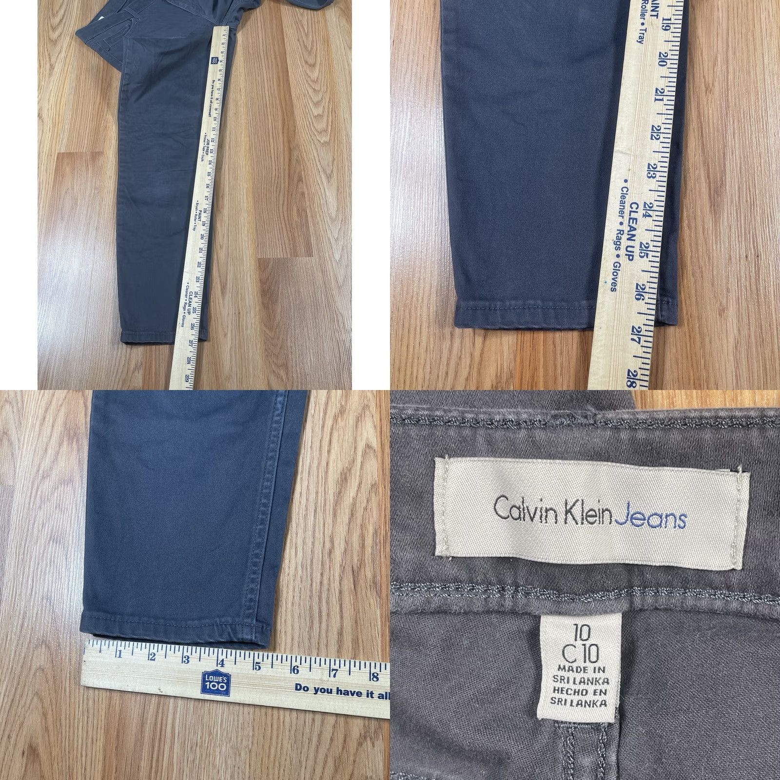 Calvin Klein Calvin Klein Jeans Womens 10 Gray Ankle Skinny Stretch Mid Rise Dark Wash Denim Jeans Women Slim Stretch Size 32" / US 10 / IT 46 - 8 Thumbnail