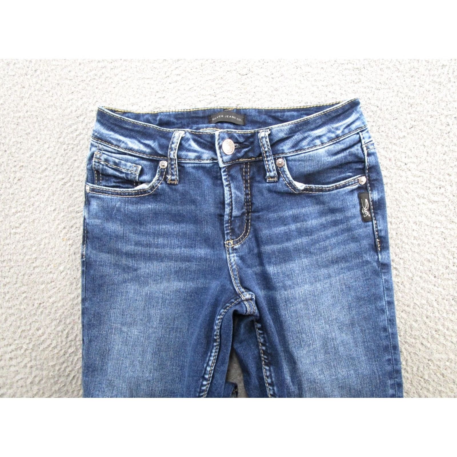 Silver Jeans Co. Silver Jeans Co Suki Capri Jeans Womens Size 26x22.5 Blue Stretch Denim 5-Pocket Regular Rise Size 26" / US 2 / IT 38 - 3 Thumbnail