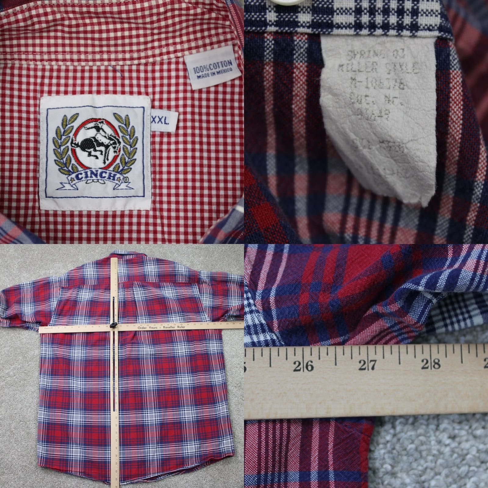 Vintage Cinch Shirt Mens 2XL Red/Blue Plaid Button-Up Western Cotton L/S Casual Shirt Mens 2XL XXL Red Blue Plaid Cinch Western Shirt Size US XXL / EU 58 / 5 - 8 Thumbnail